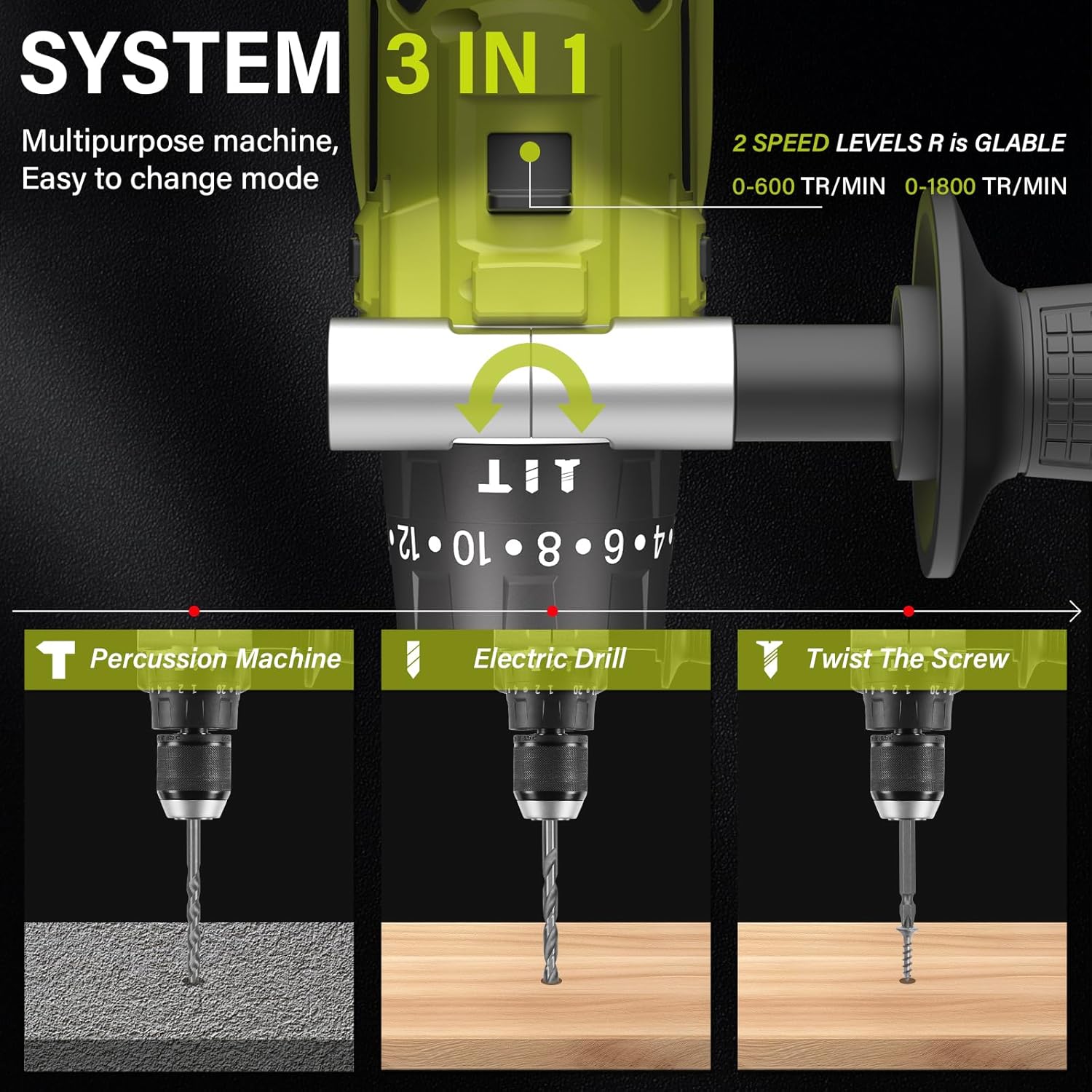 Dewinner Trapano Avvitatore Brushless 21V 130Nm con 2 Batterie - immagine 5