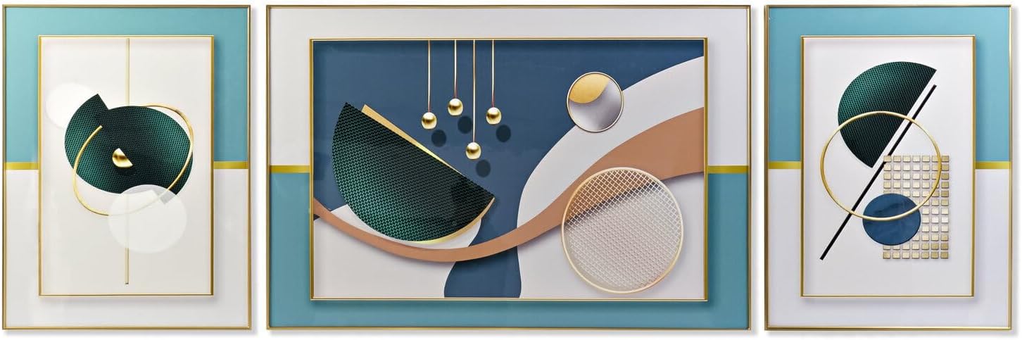 CUADRO SET 3 ALUMINIO MDF 240X3X80 MODERNO - immagine 1