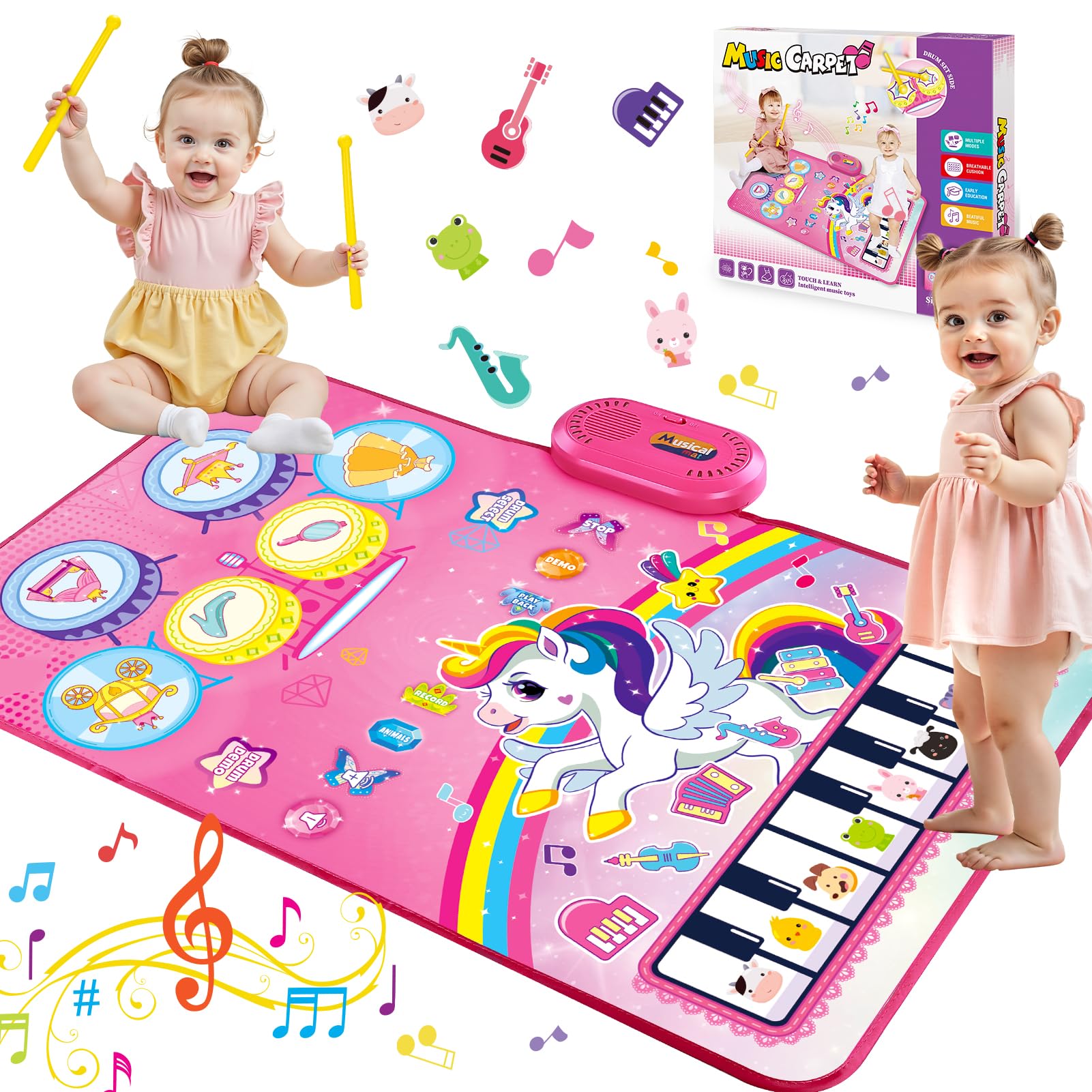 Tappeto Musicale 3 in 1 Unicorno per Bambina