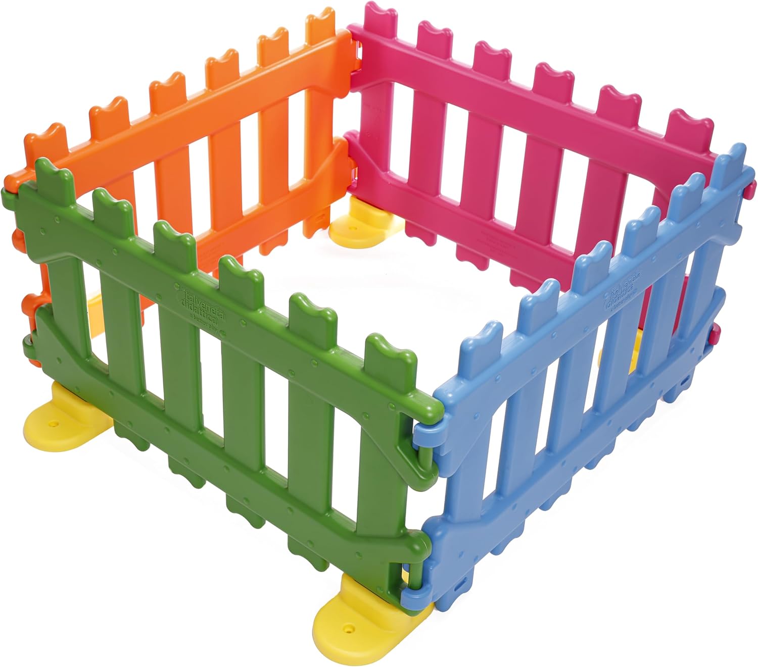 Recinzione Play Pen per Bambini 4 Pannelli Arancione - immagine 4