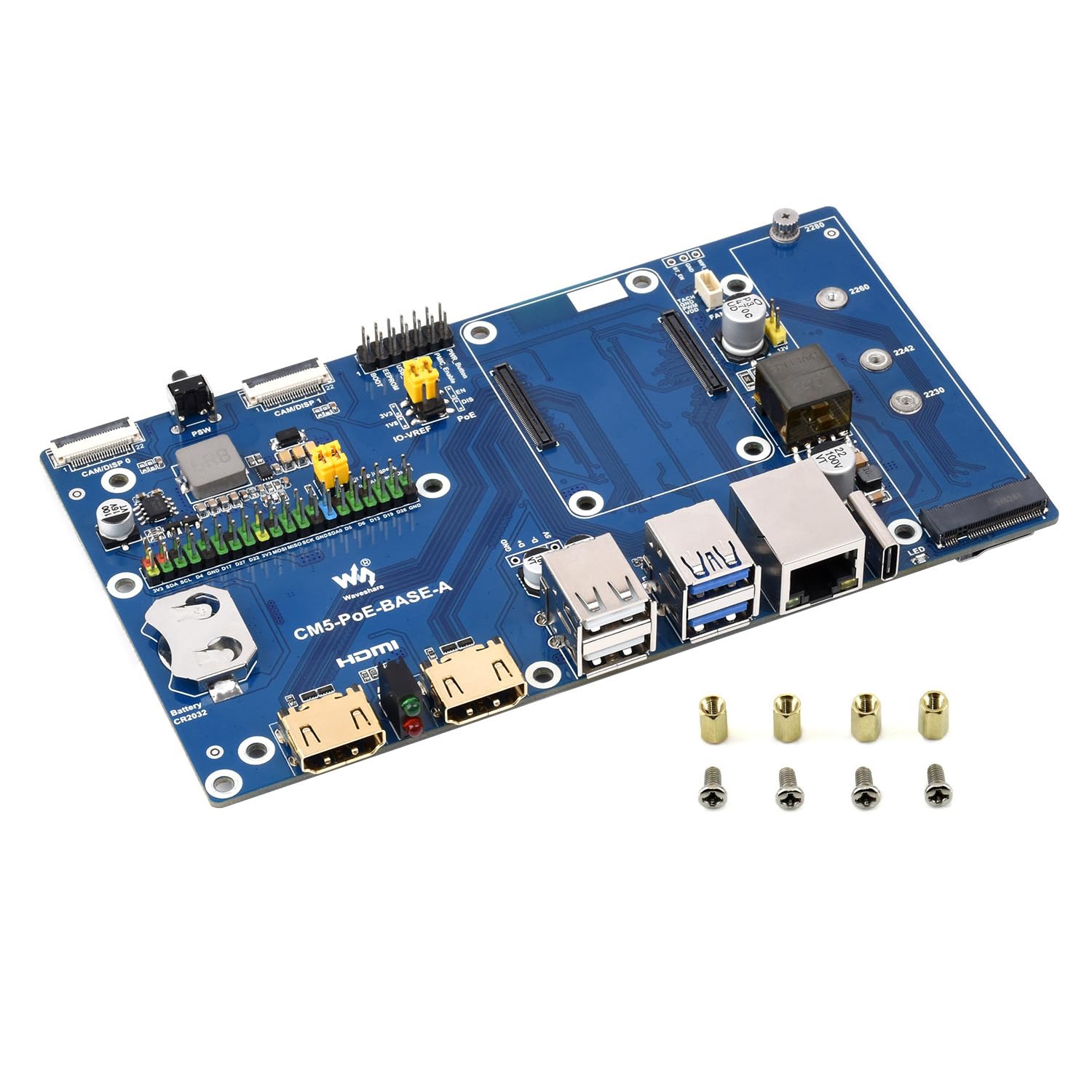 Waveshare Compute Module 5 IO Board con PoE
