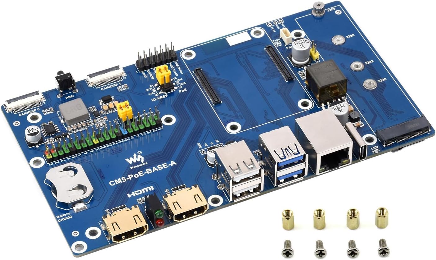Waveshare Compute Module 5 IO Board con PoE - immagine 1