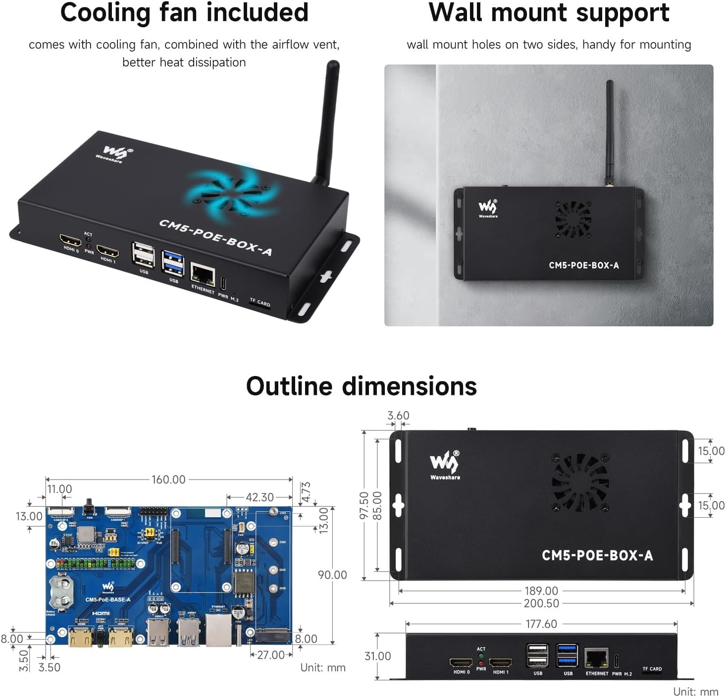 Waveshare Compute Module 5 IO Board con PoE - immagine 7