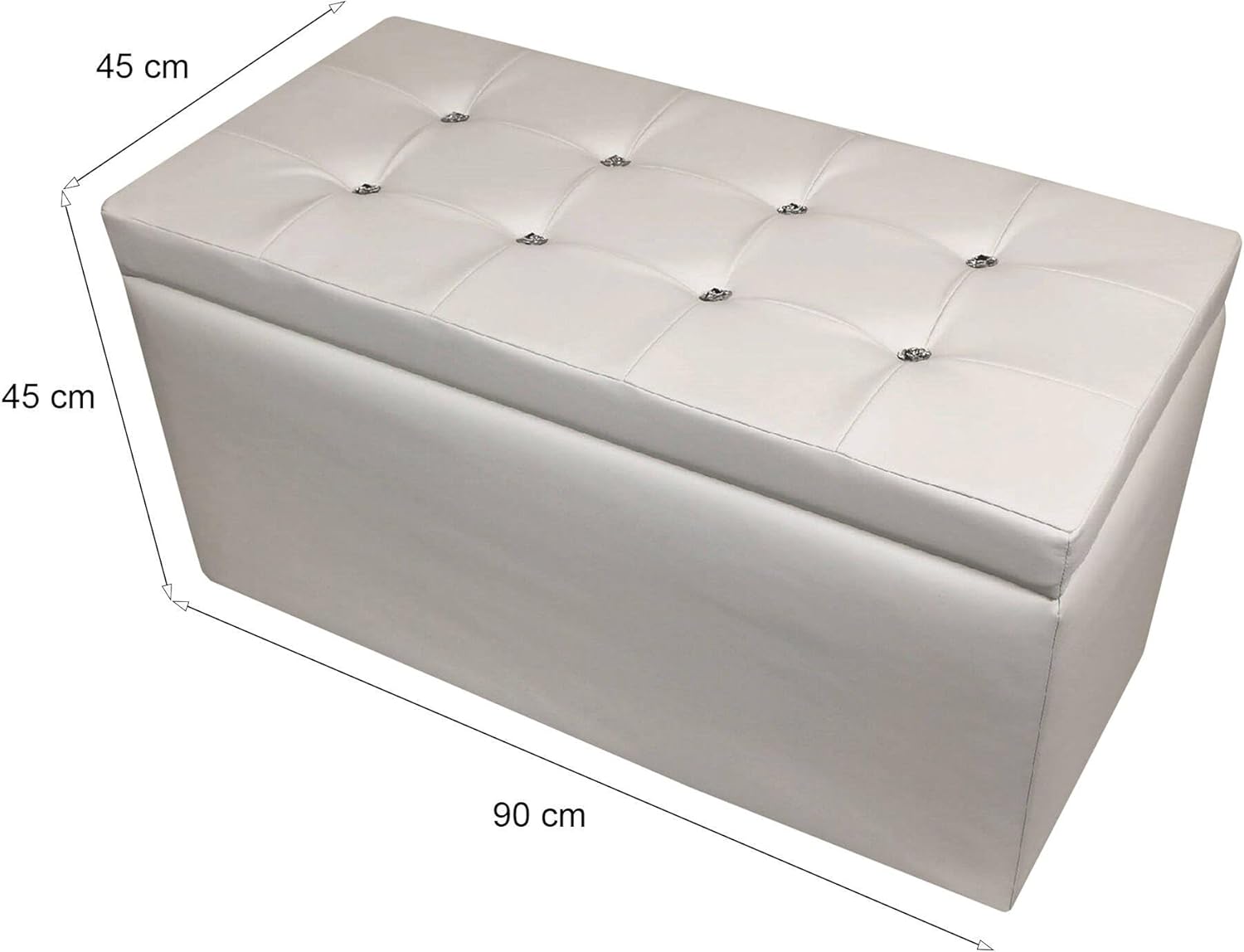 Dmora Talamo Italia - Pouf Contenitore Abino 90x45 h45cm - immagine 2
