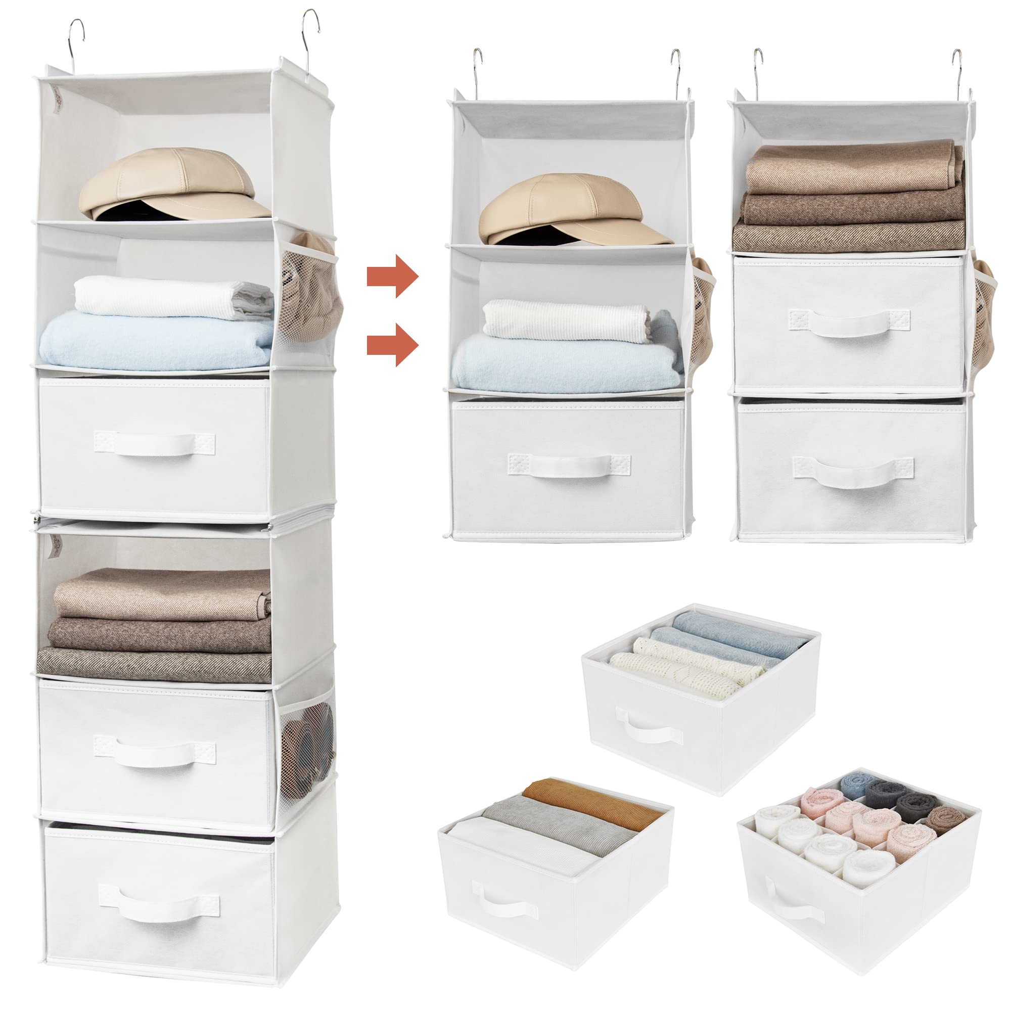 Granny Says Organizzatore Guardaroba 6 Ripiani, Bianco