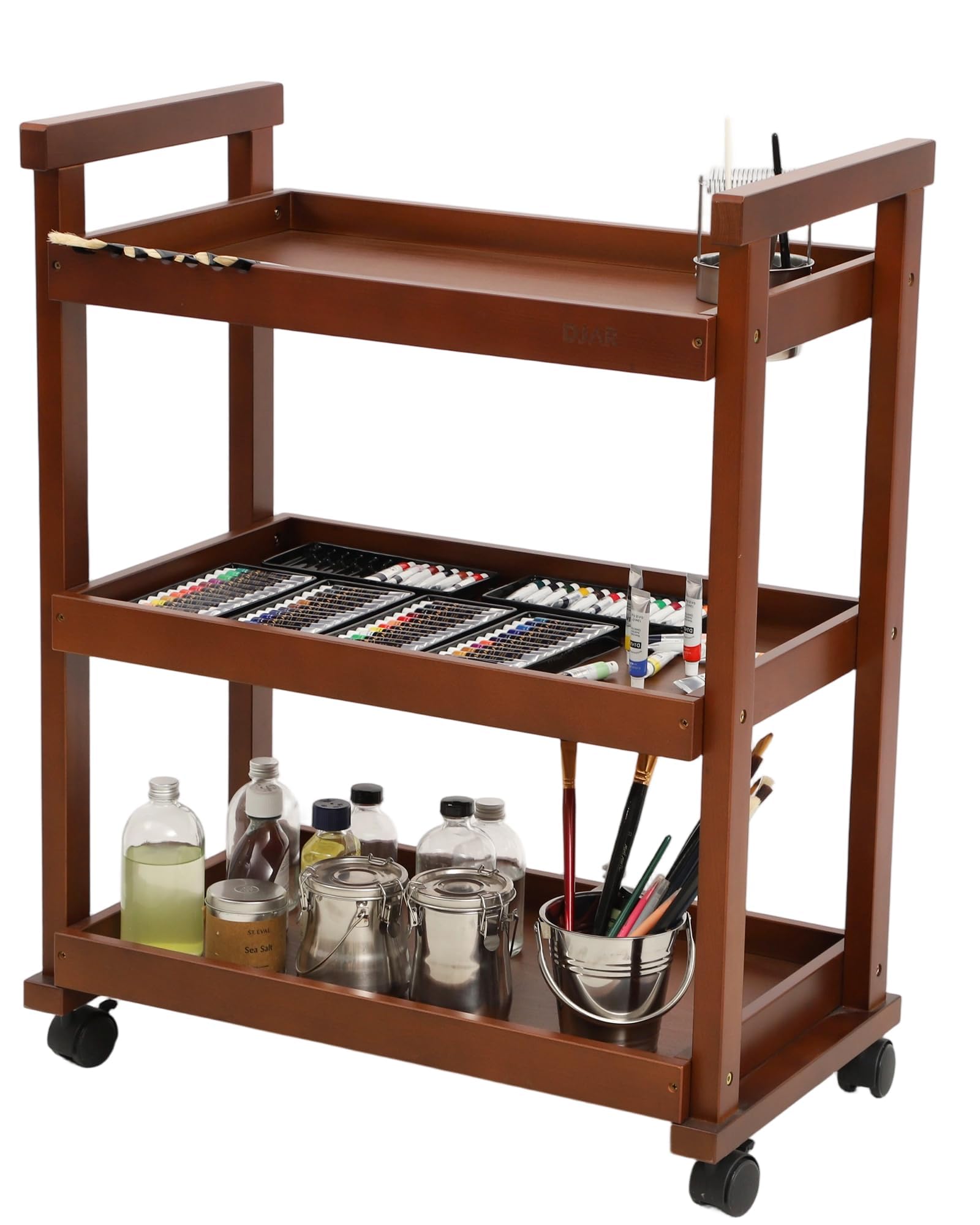 Djar Art Cart Organizer in Legno di Faggio, Noce