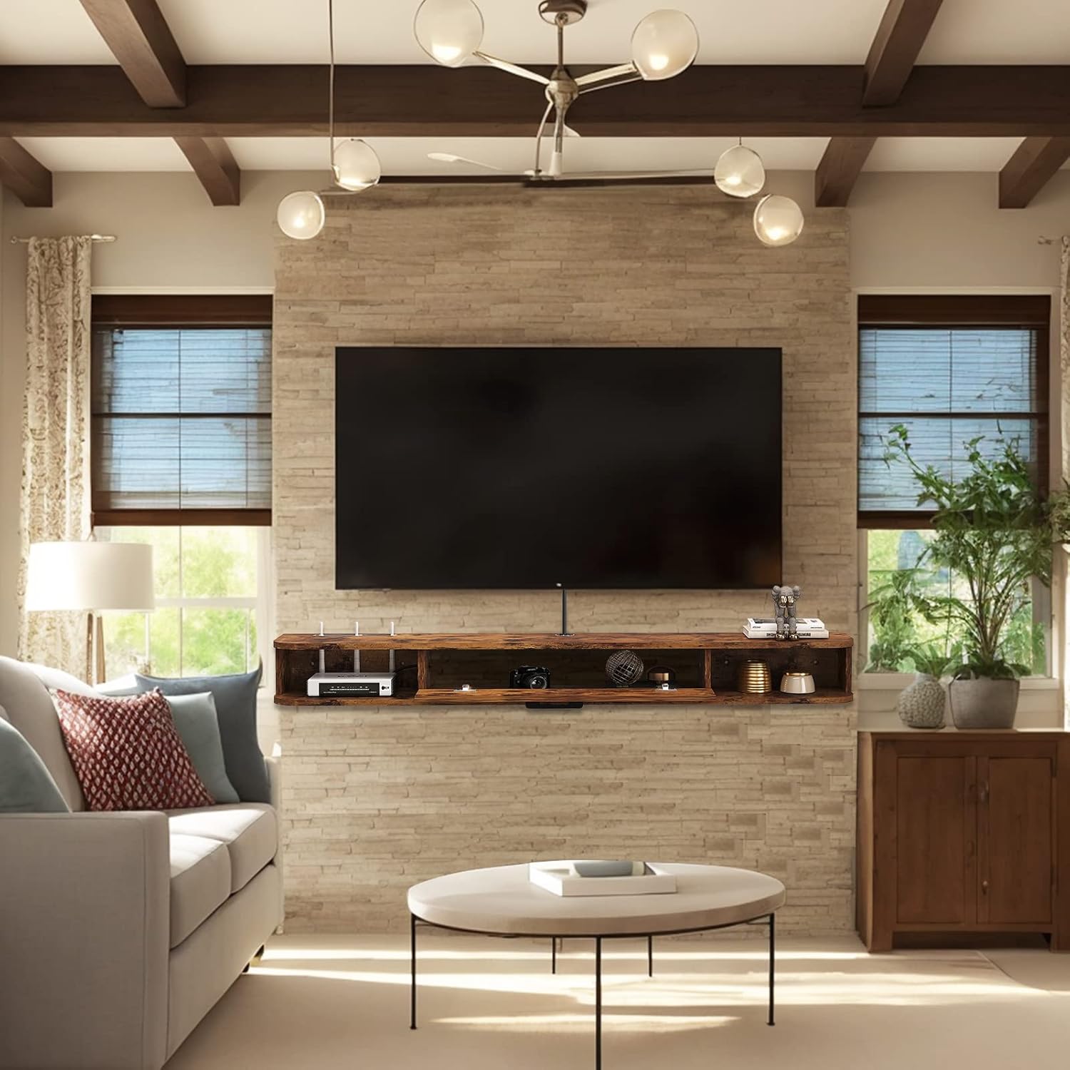 Mensola TV Galleggiante in Legno - immagine 3