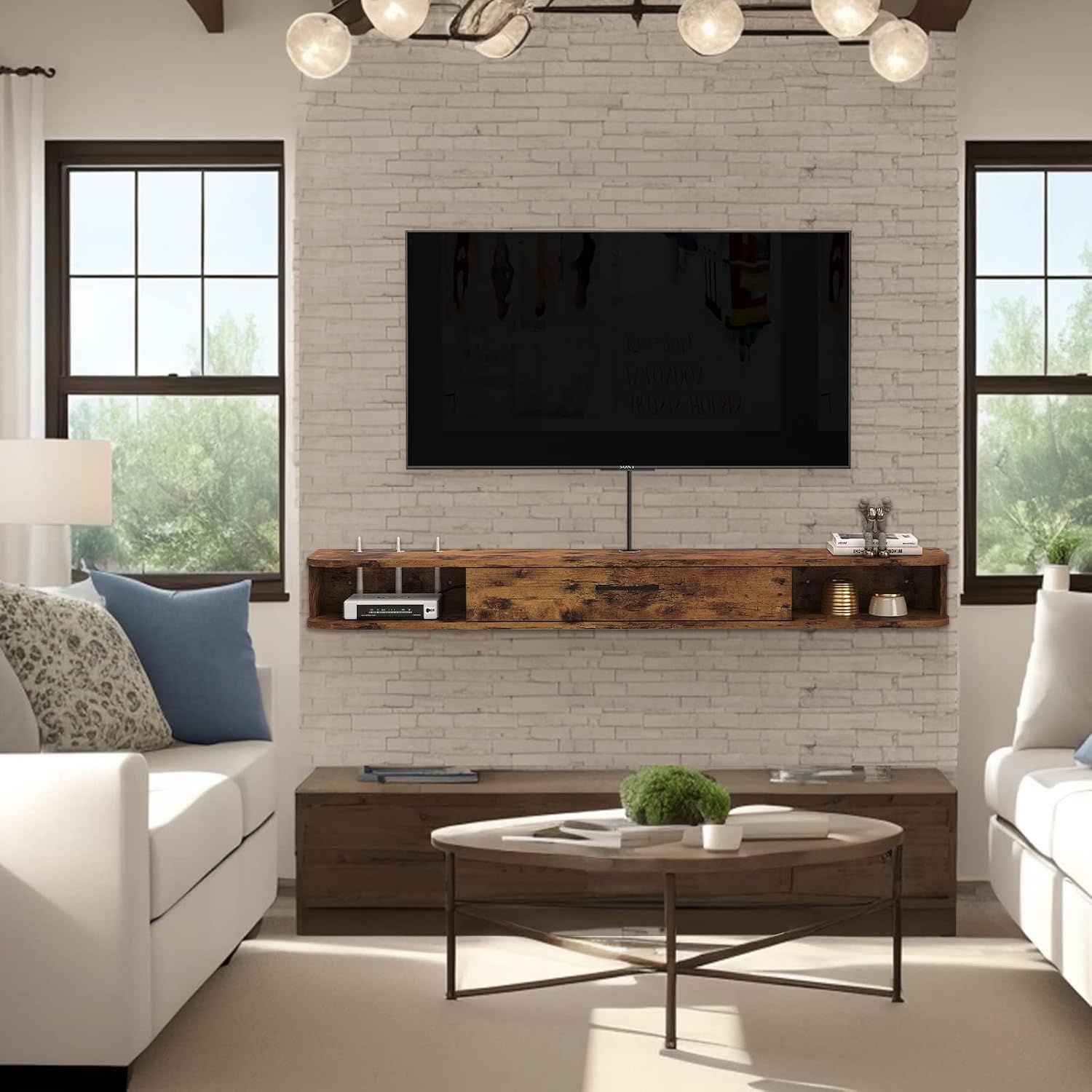 Mensola TV Galleggiante in Legno - immagine 6