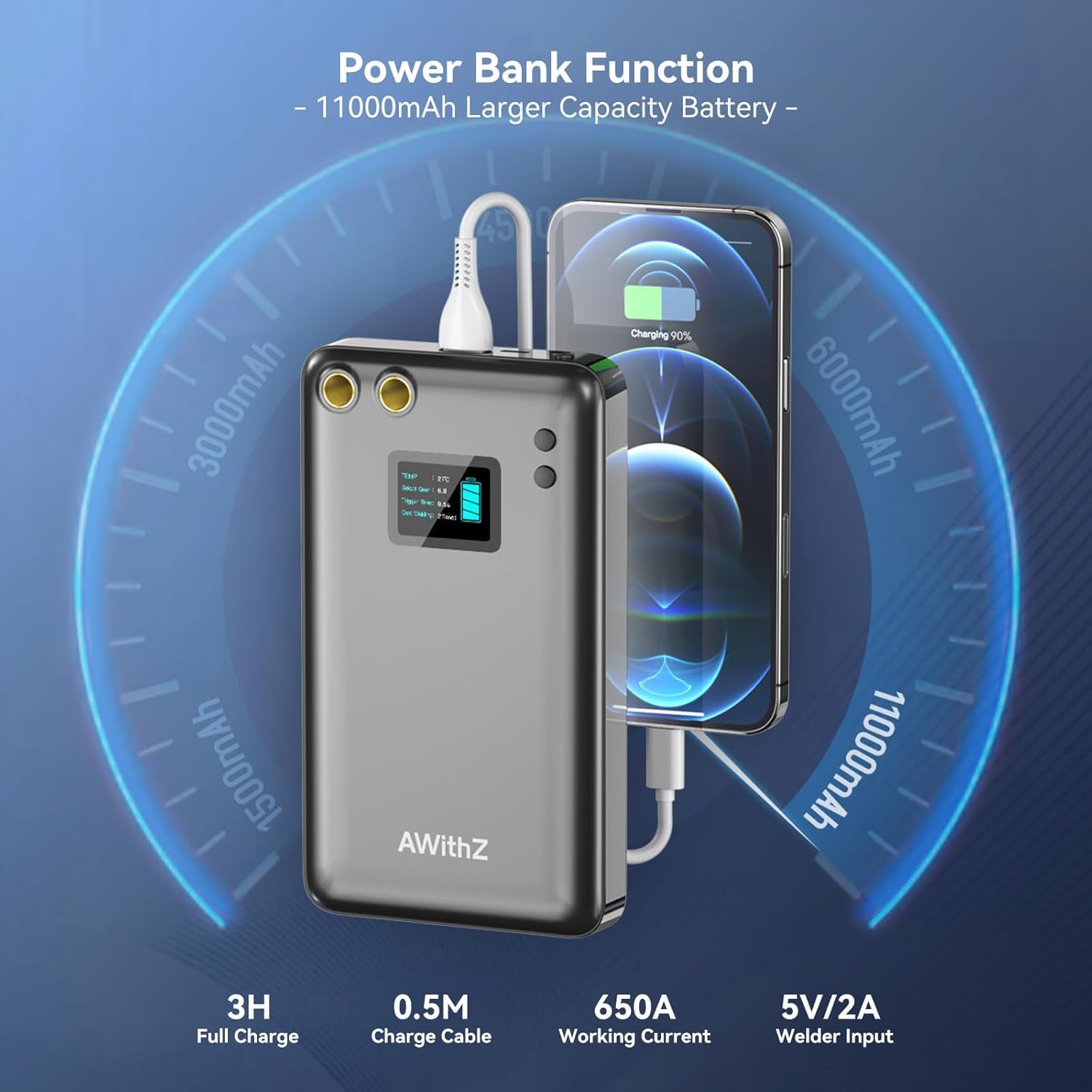 AWithZ - Saldatrice a Punti Portatile 11000 mAh - immagine 5