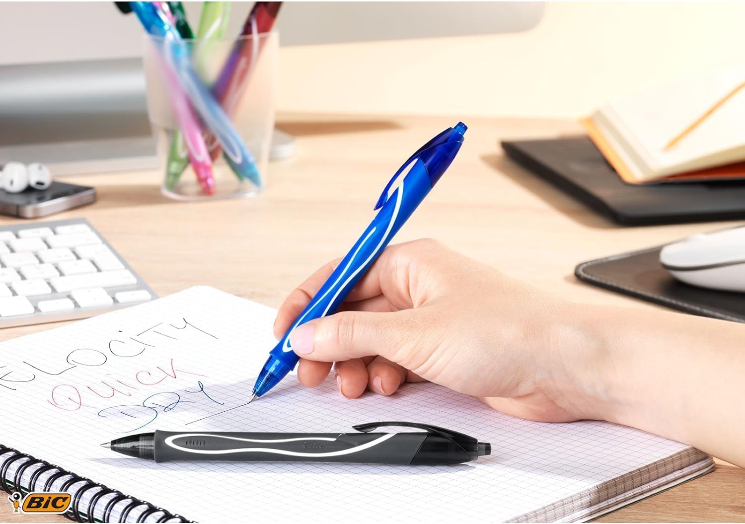 Bic Intensity Quick Dry - Penne Gel Nere 0,7mm, 12 Unità - immagine 2