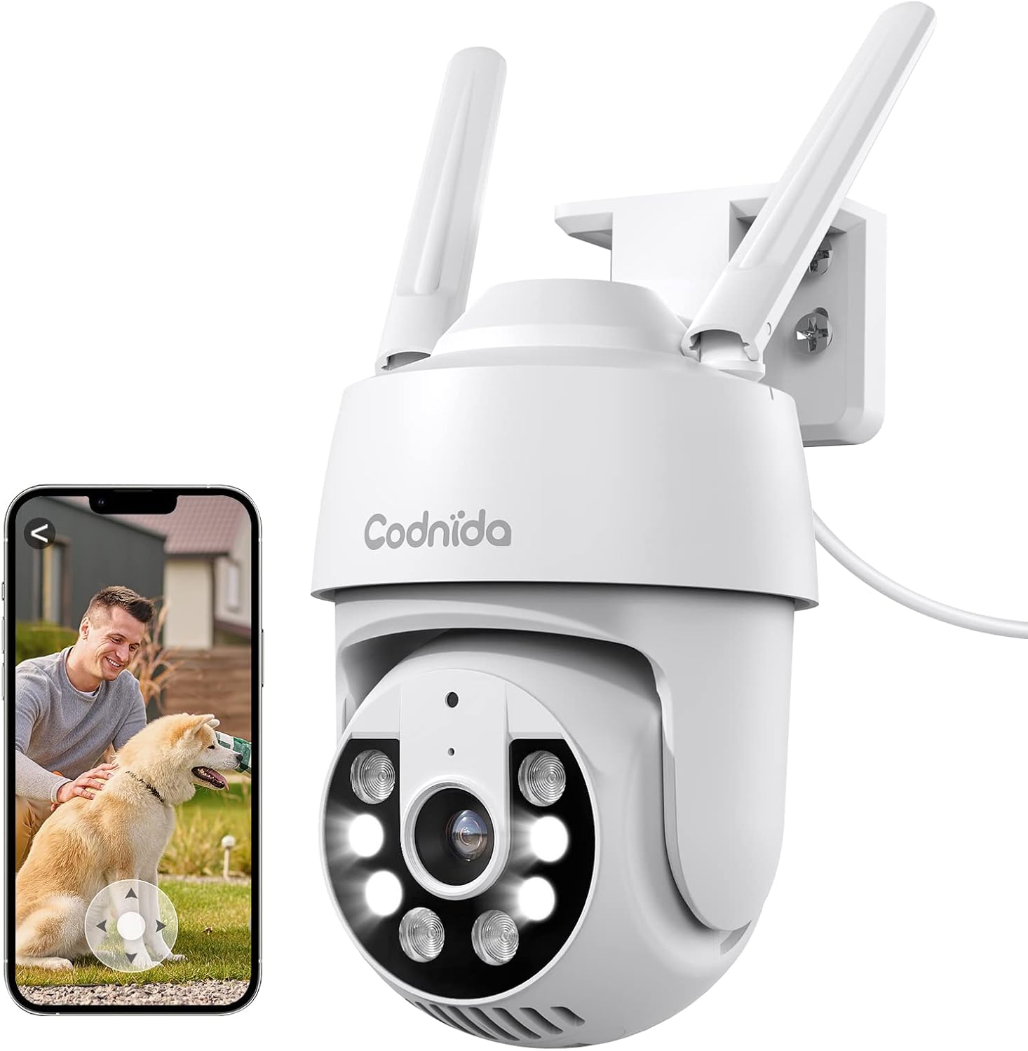 Codnida Telecamera Wi-Fi Esterno 2K 3MP PTZ 360° - immagine 1