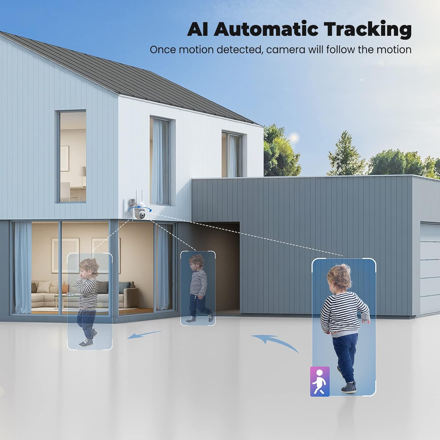 Codnida Telecamera Wi-Fi Esterno 2K 3MP PTZ 360° - immagine 4