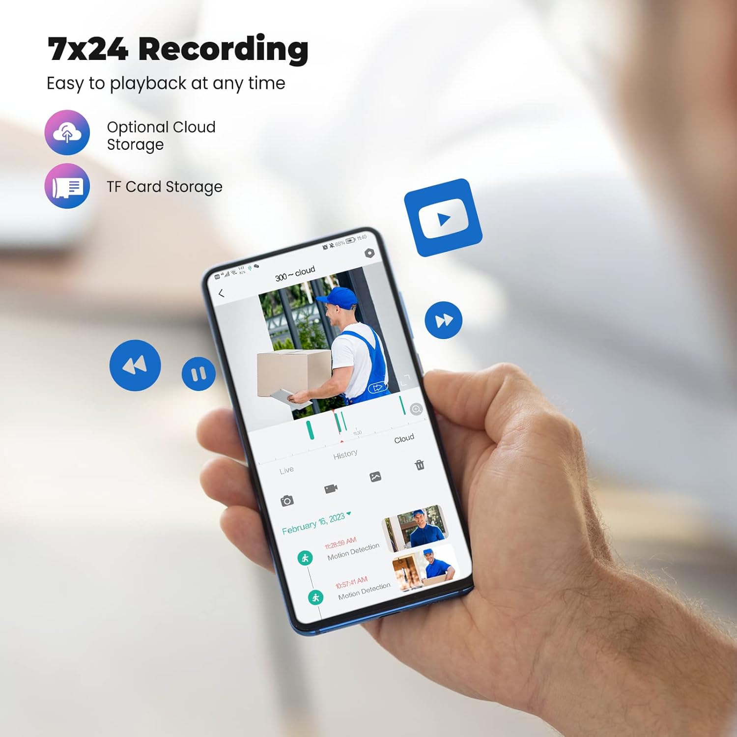 Codnida Telecamera Wi-Fi Esterno 2K 3MP PTZ 360° - immagine 6