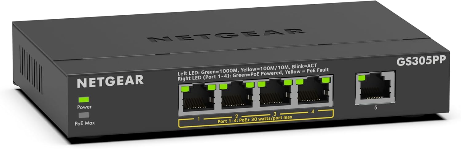 Netgear GS305PP - Switch Gigabit 5 Porte PoE+ 83W - immagine 1