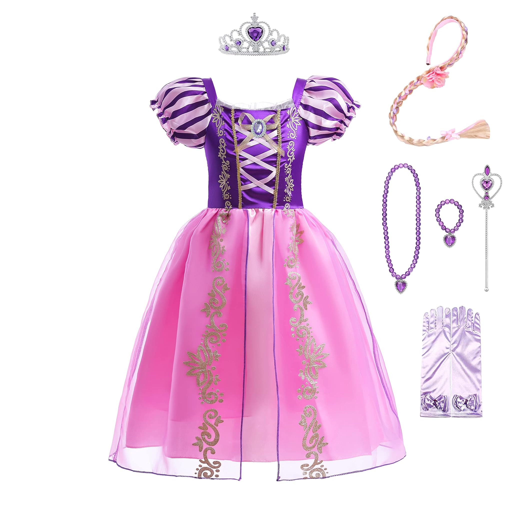 Lito Angels Costume da Principessa Rapunzel per Bambina