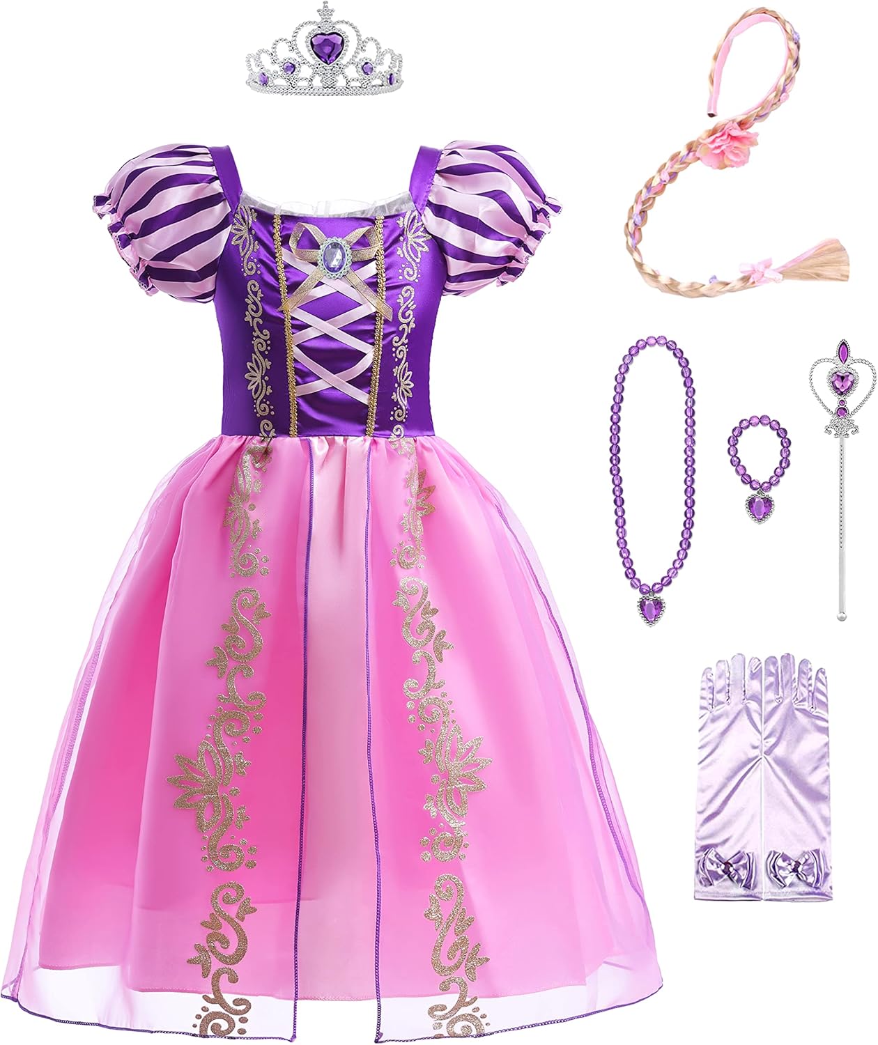 Lito Angels Costume da Principessa Rapunzel per Bambina - immagine 1