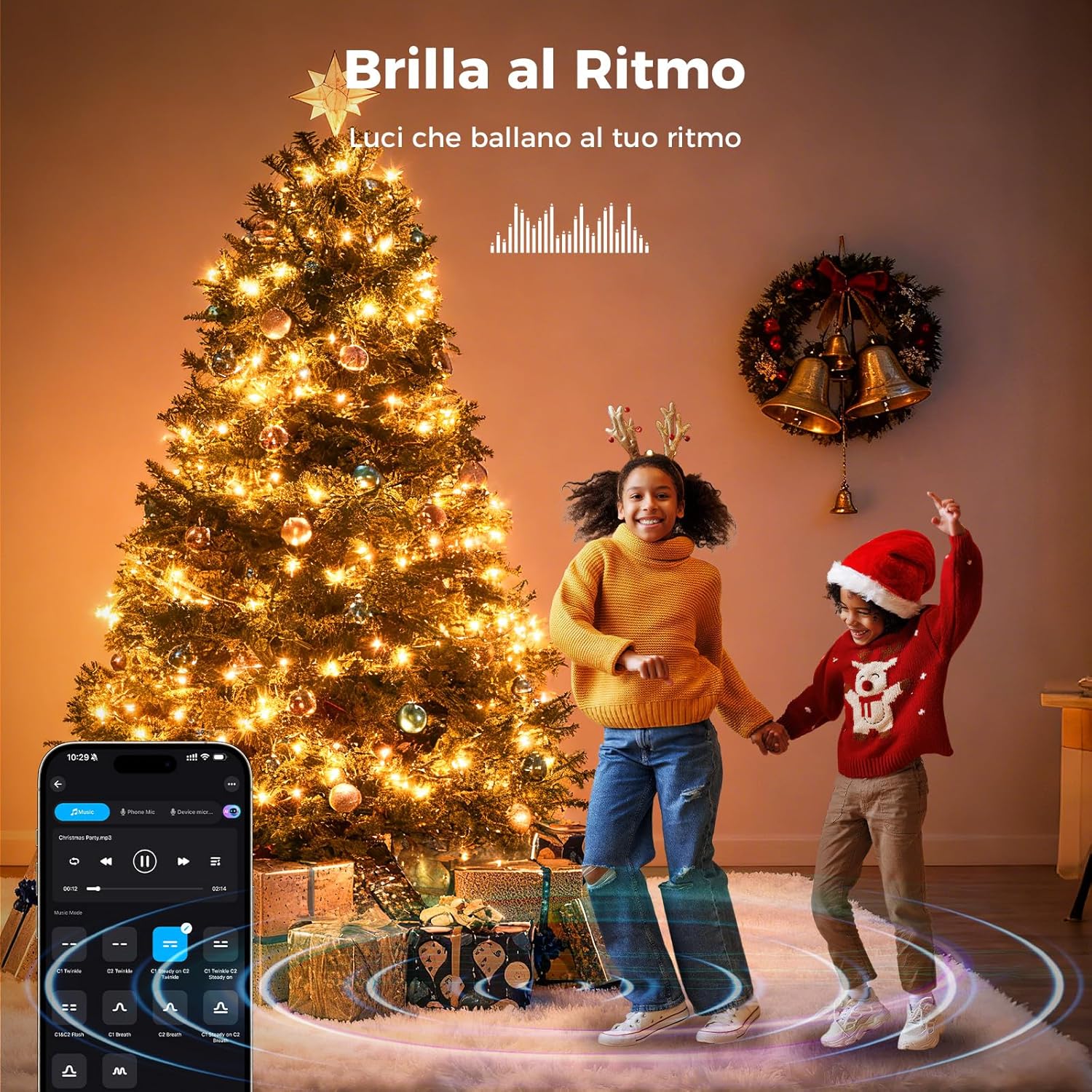 Luci di Natale da Esterno 50M 2000LED Bicolore - immagine 7