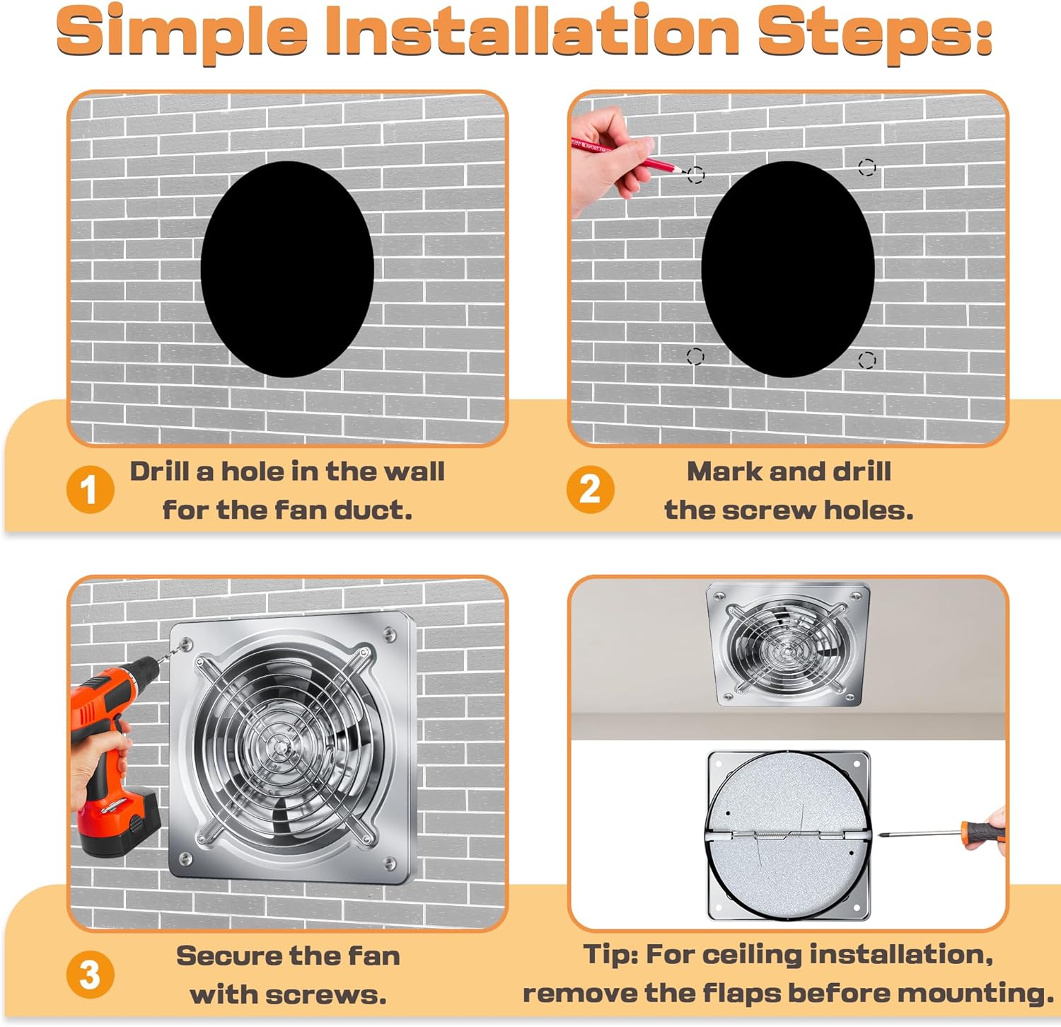 Yrichtra Aspiratore 200mm 980m³/h Silenzioso, Argento - immagine 7