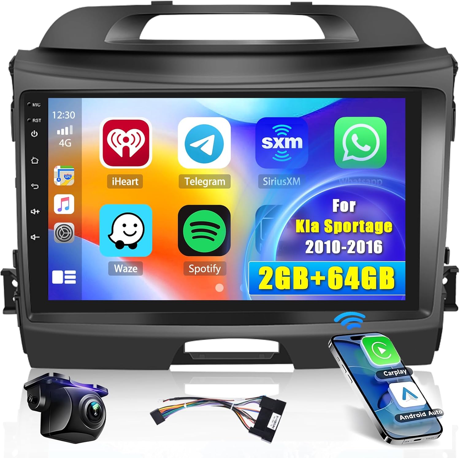 Hikity Android 13 Autoradio 9" per Kia Sportage 2010-2016 - immagine 1