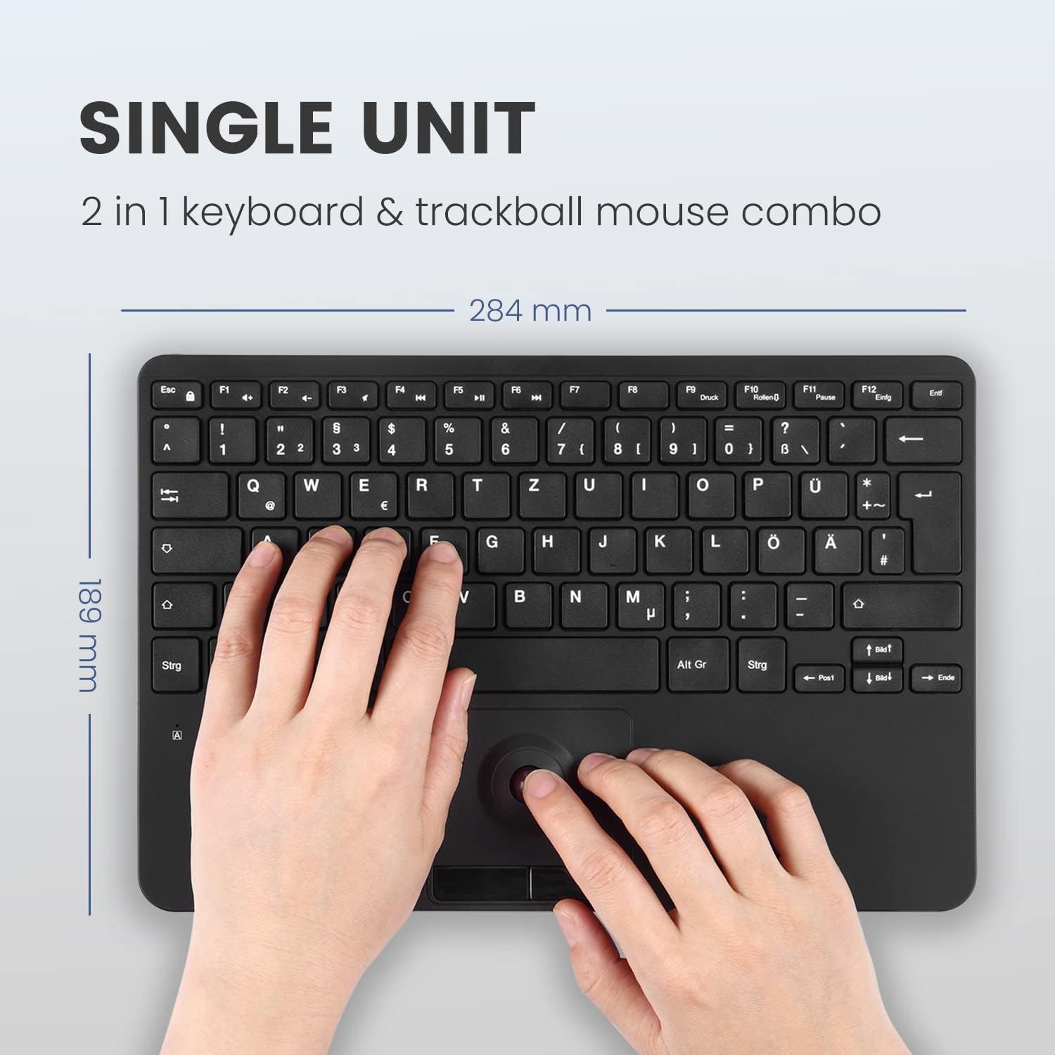 Perixx PERIBOARD-526 Mini Tastiera Cablata con Trackball - immagine 5