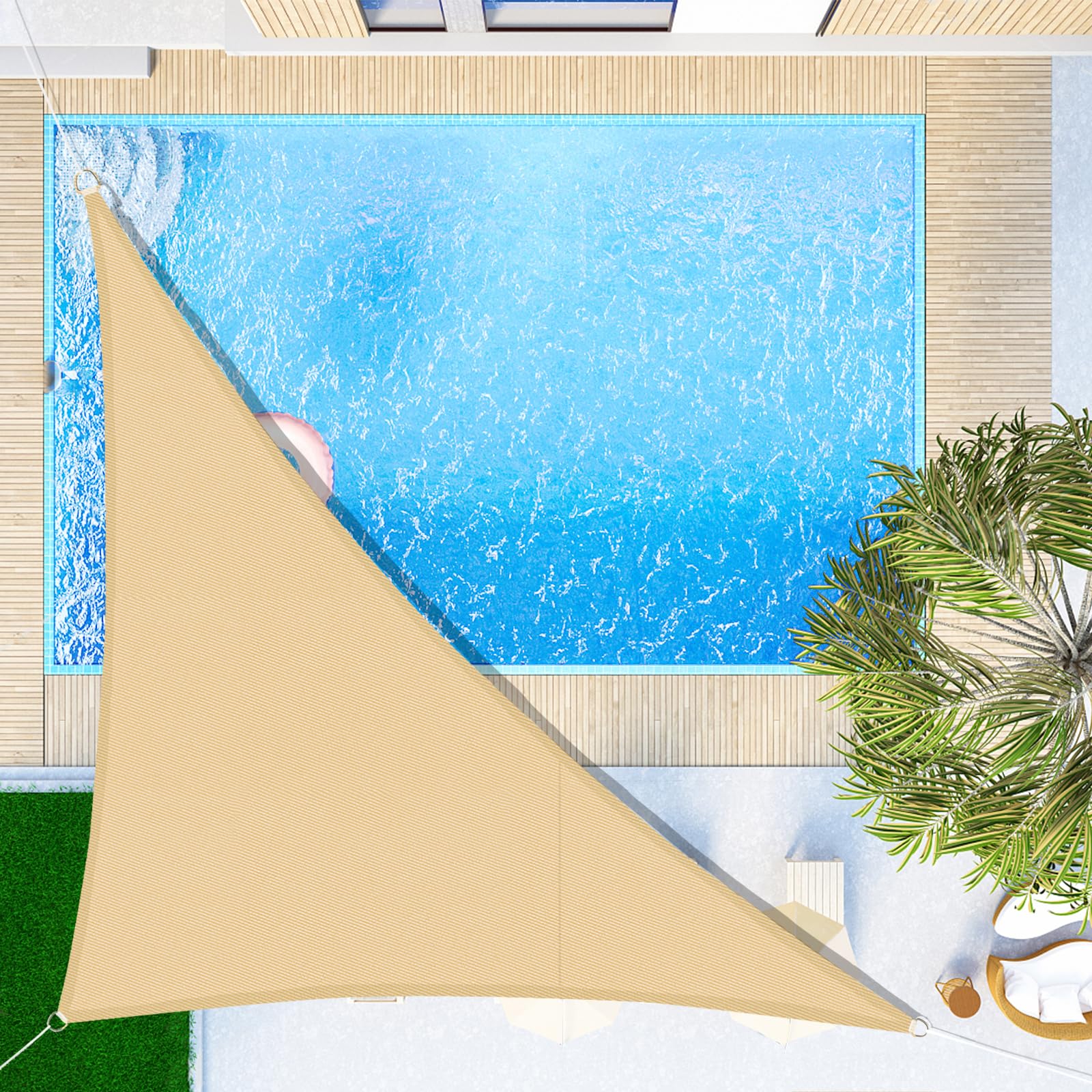 Sunny Guard Vela Ombreggiante Triangolare 4x4x5.65m Sabbia