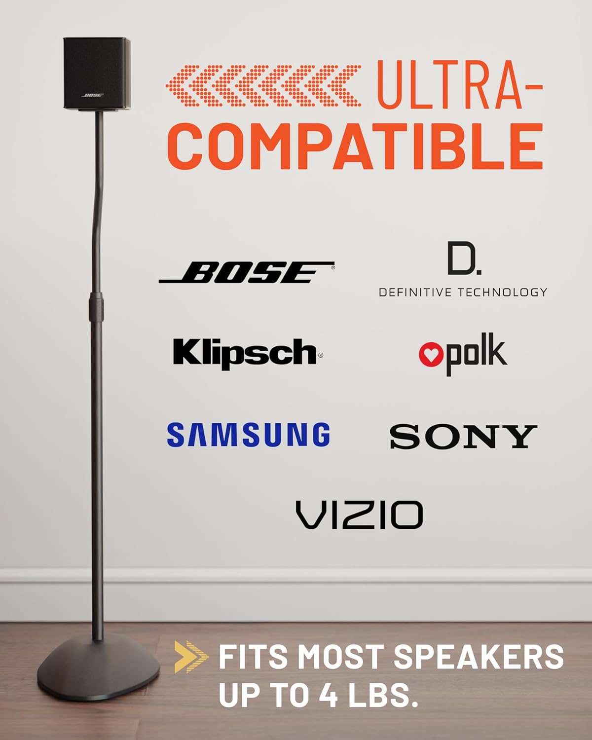 Echogear Supporto Altoparlanti Regolabile in Altezza - immagine 4