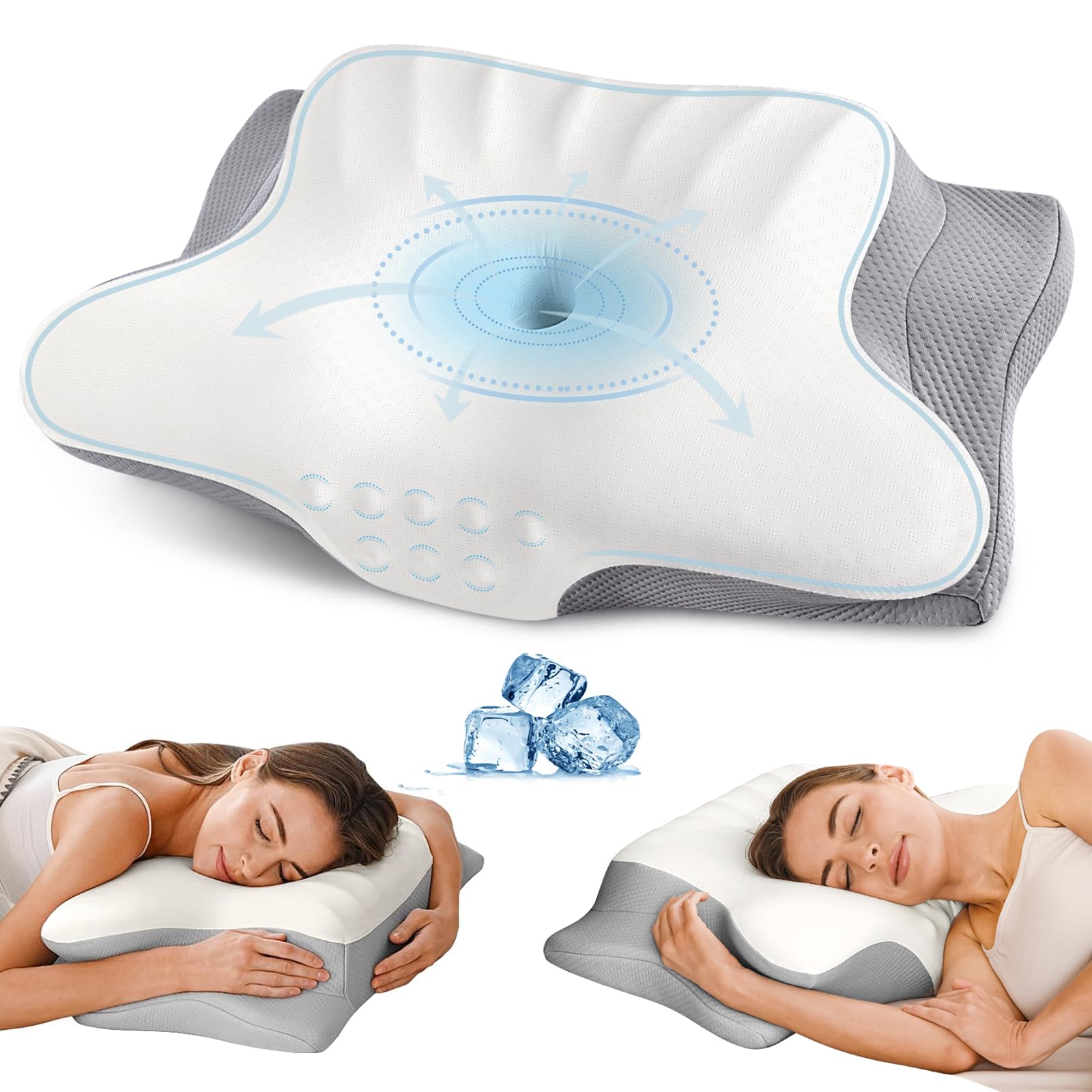 Cuscino Cervicale Memory Foam Ergonomico per Dolore