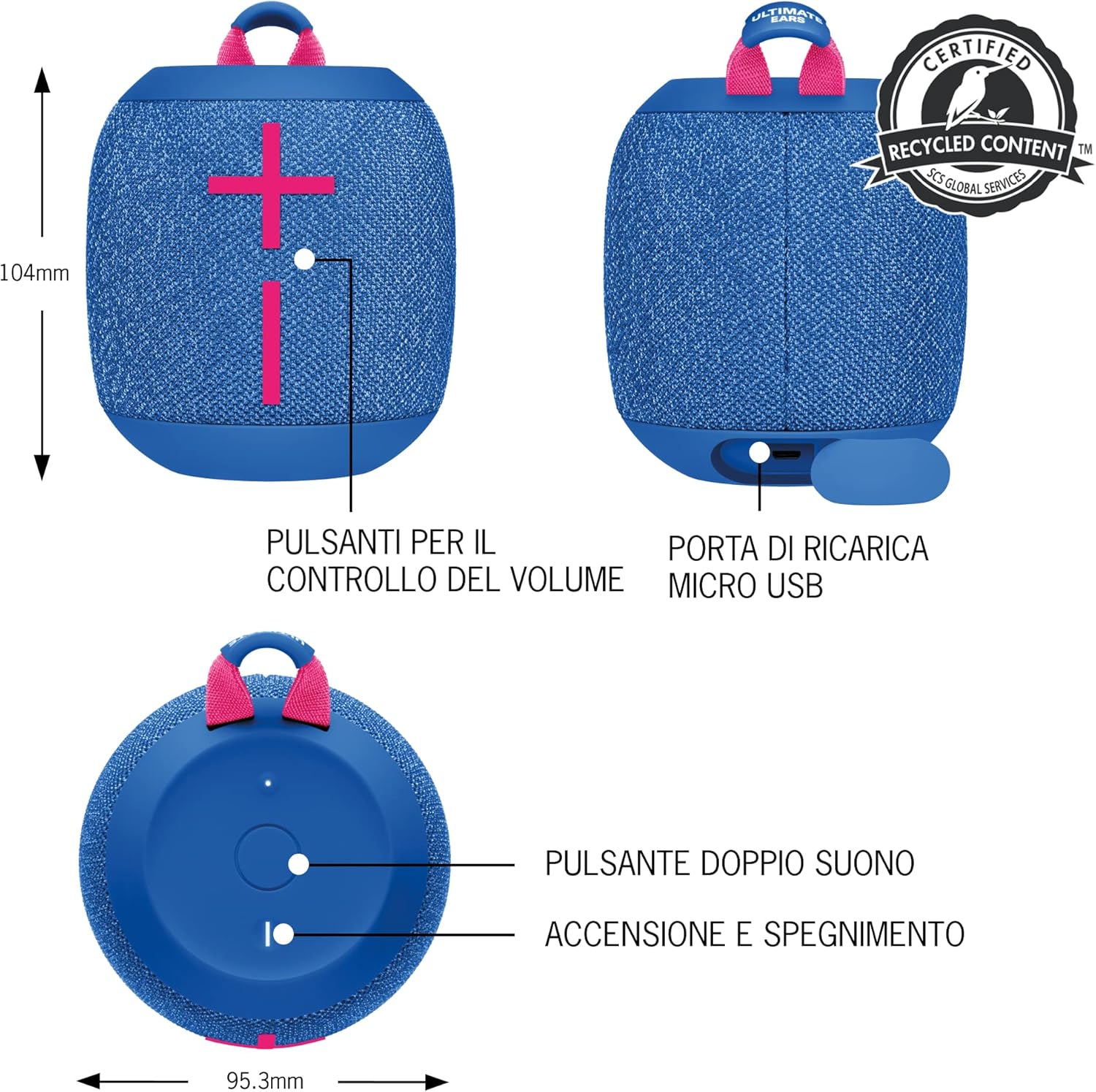 Ultimate Ears WONDERBOOM 3 - Altoparlante Bluetooth Blu - immagine 6