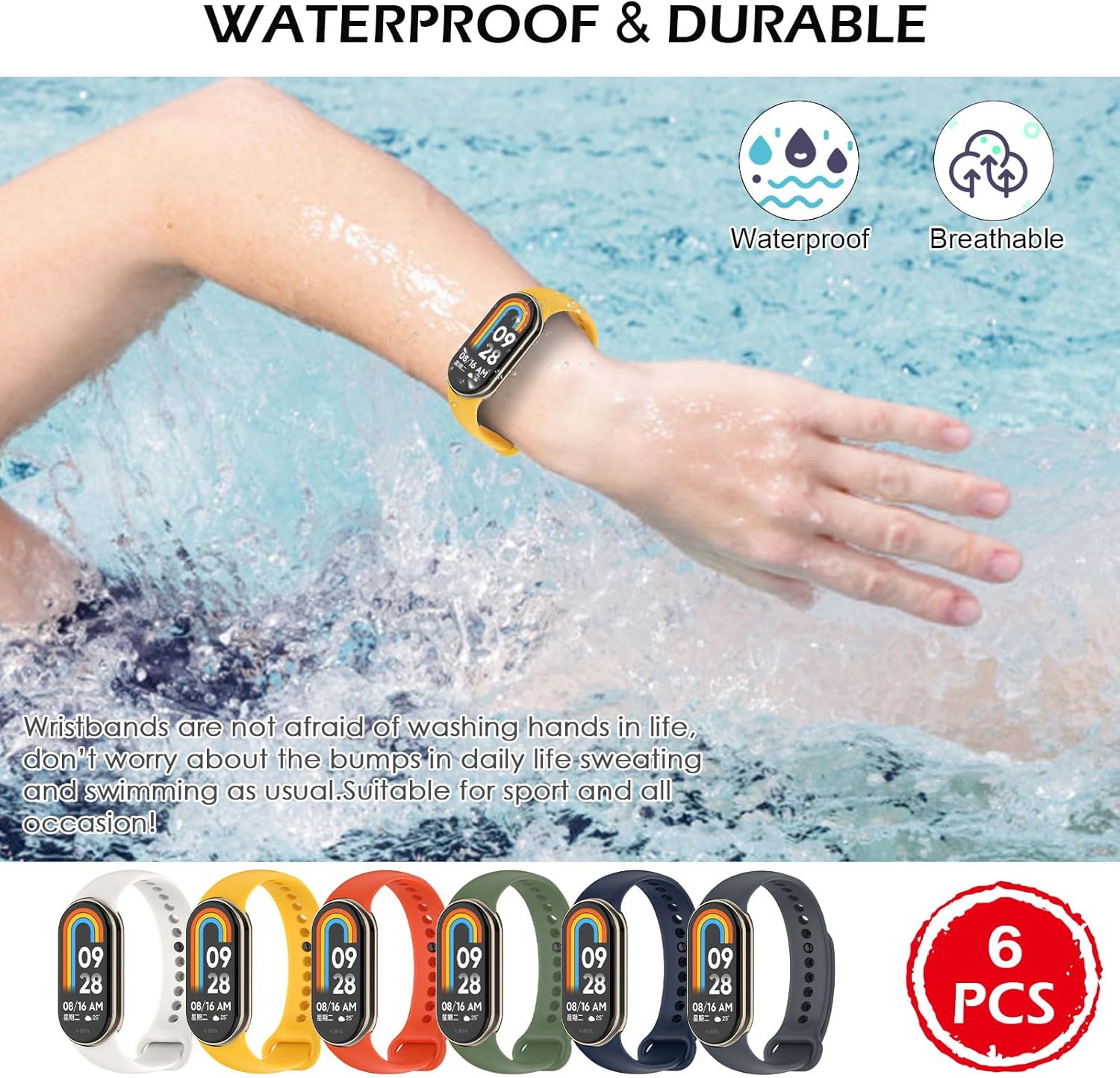 BDIG 6 Pezzi Cinturino Xiaomi Mi Band 8 - immagine 4