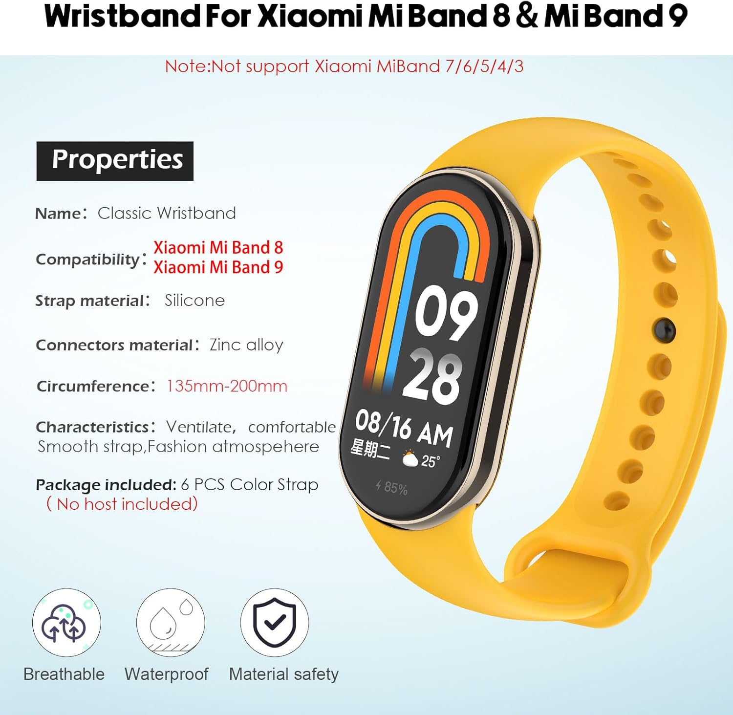 BDIG 6 Pezzi Cinturino Xiaomi Mi Band 8 - immagine 6