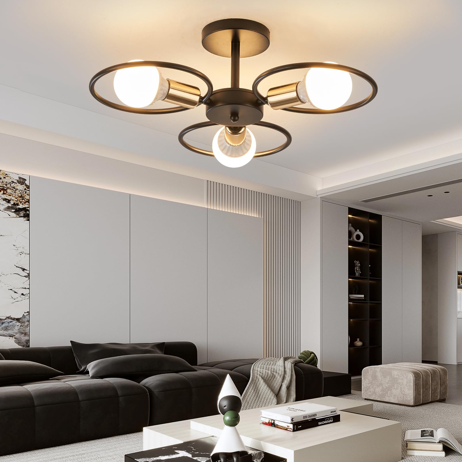 Yoodi Plafoniera Soffitto Vintage 3 Lampadine E27