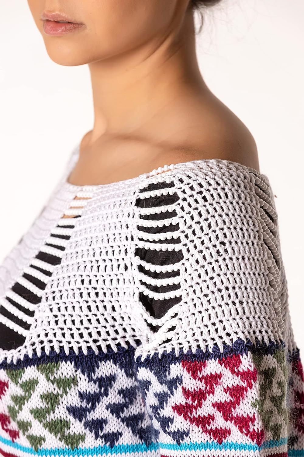 knitting kit, in cotone, colore: Bianco e multicolore, Small/Medium - immagine 8