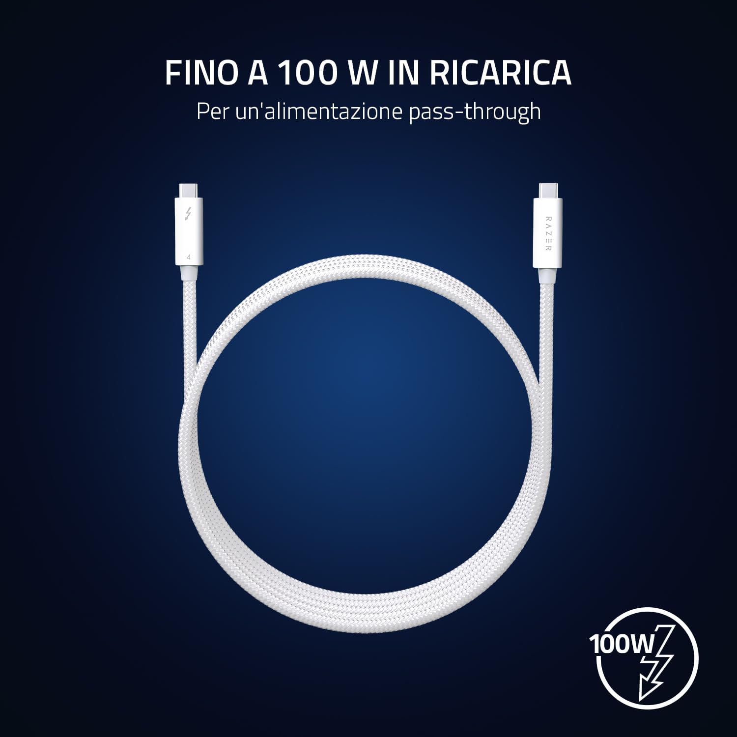 Razer Cavo Thunderbolt 4 - 2M, Bianco - immagine 4