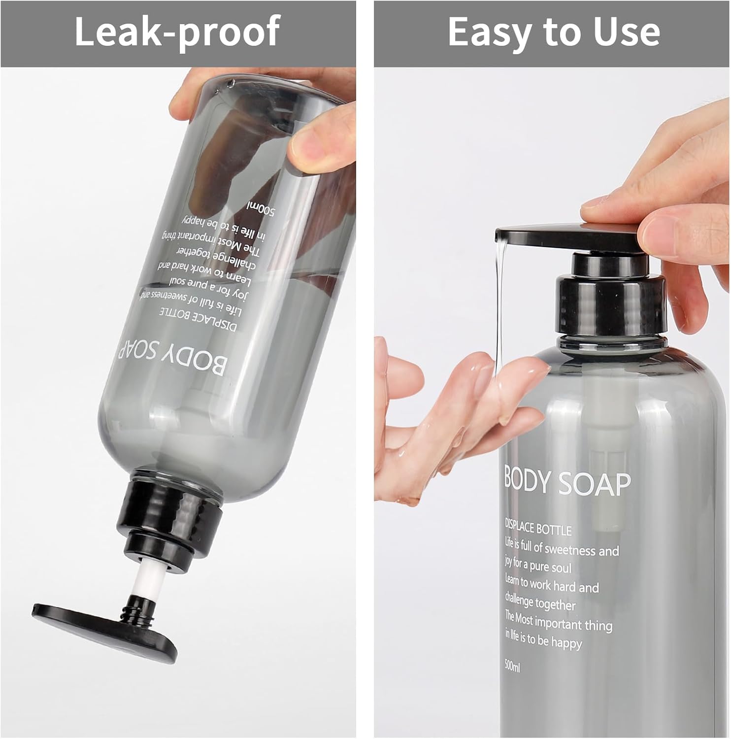 Czemo Dispenser Shampoo e Bagnoschiuma 500ML (3 Pezzi) - immagine 3