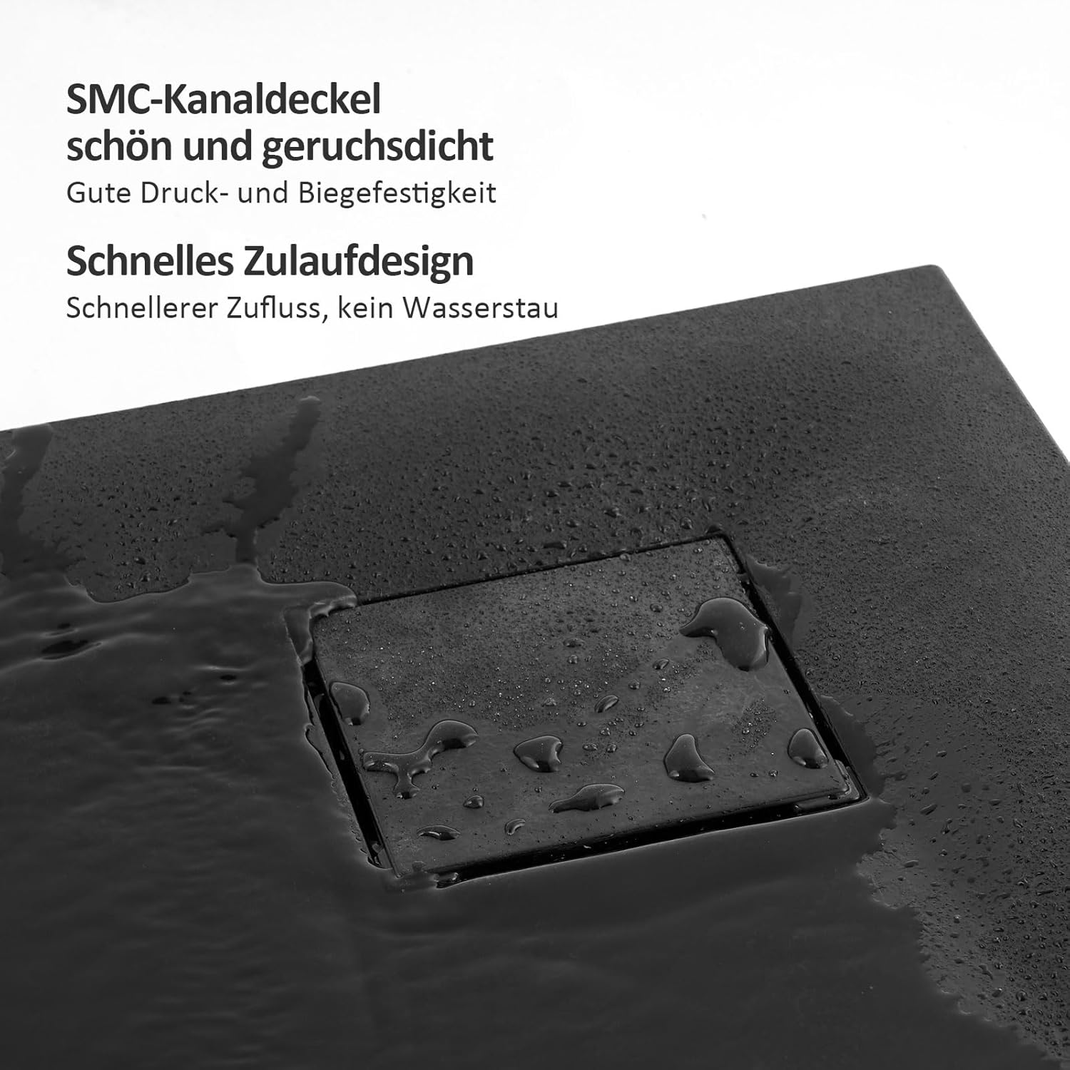 Emke Piatto Doccia a Quarto Cerchio 80x80 cm, Nero - immagine 8