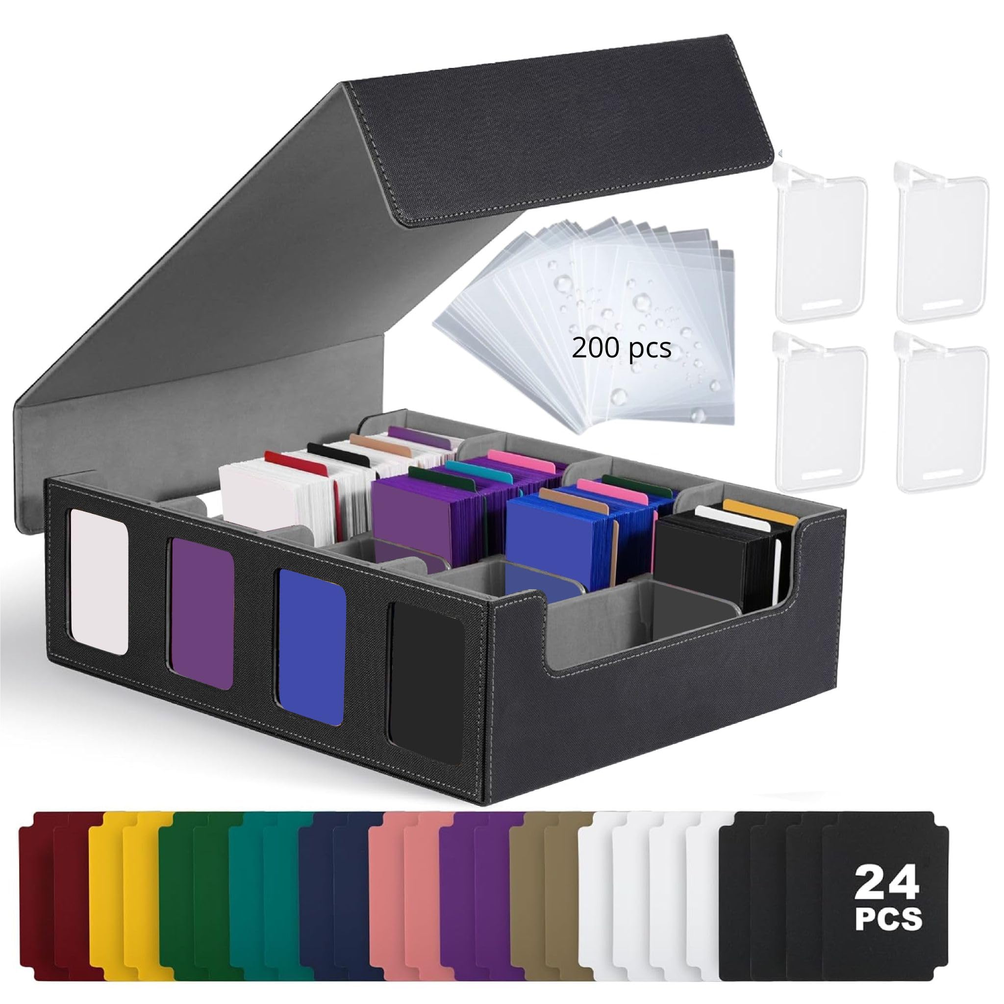 Scatola per Carte Collezionabili e 200 Buste Finestra