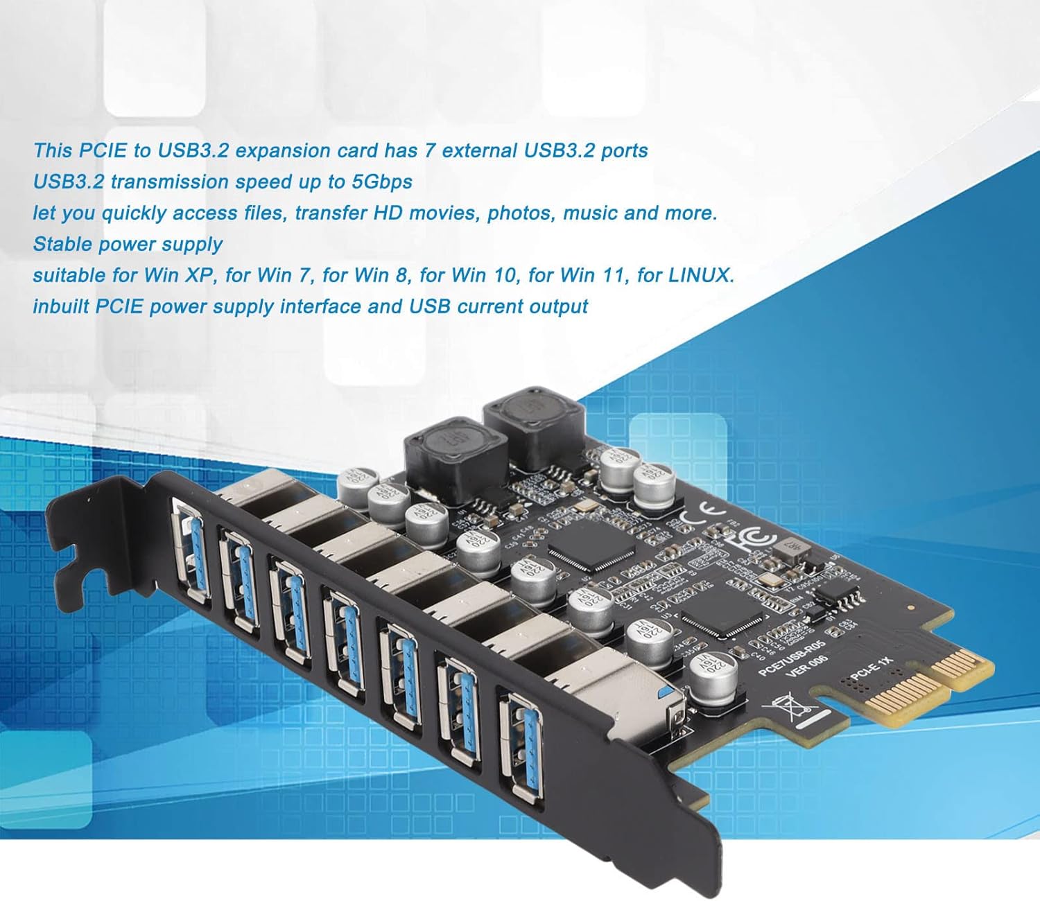 Scheda di Espansione PCIE a 7 Porte USB 3.2 5Gbps - immagine 2