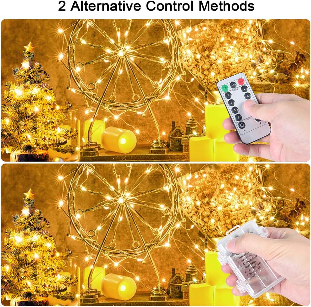 Vicloon Stringa Luci LED 2PCS 10M 100 LED, a Batteria - immagine 2