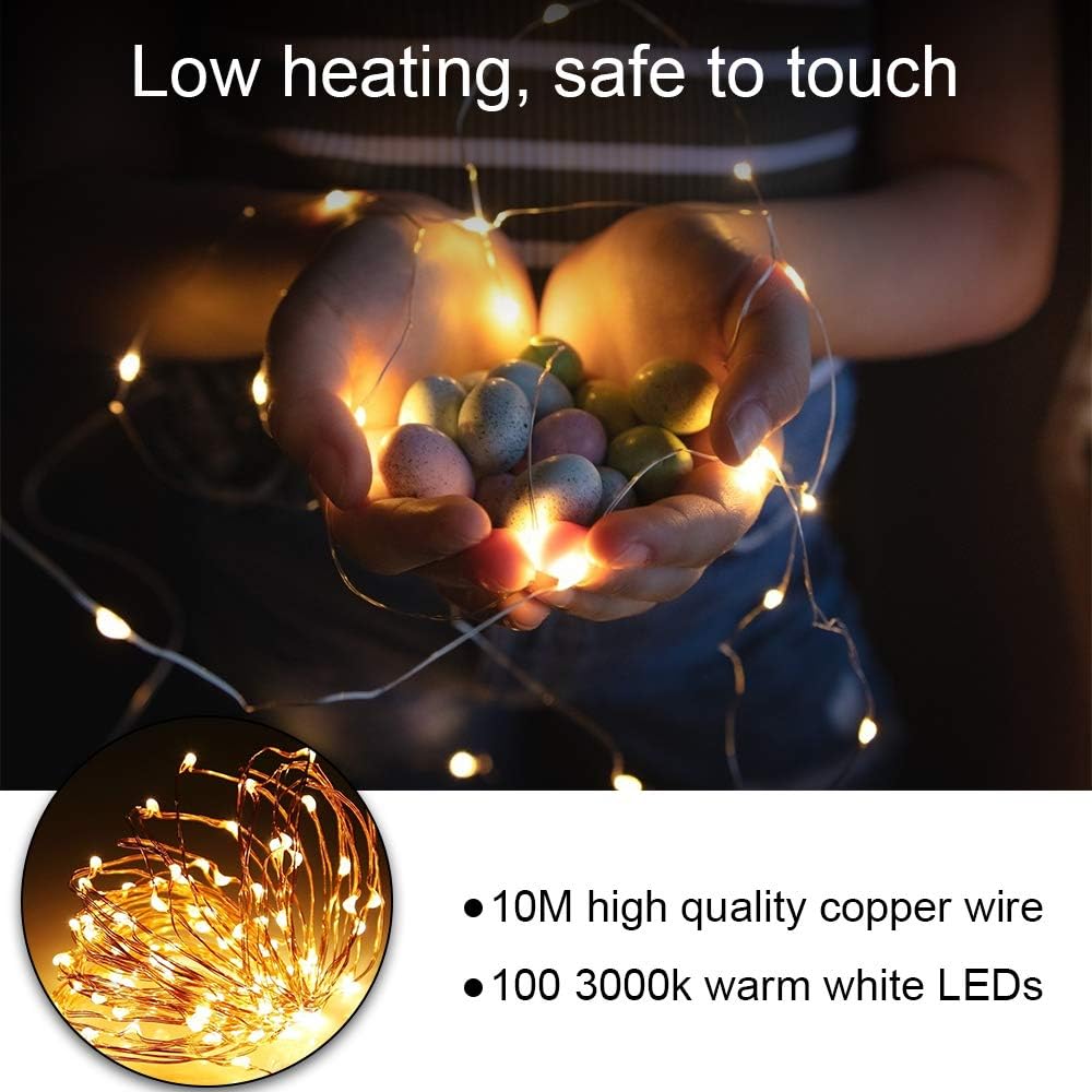 Vicloon Stringa Luci LED 2PCS 10M 100 LED, a Batteria - immagine 6