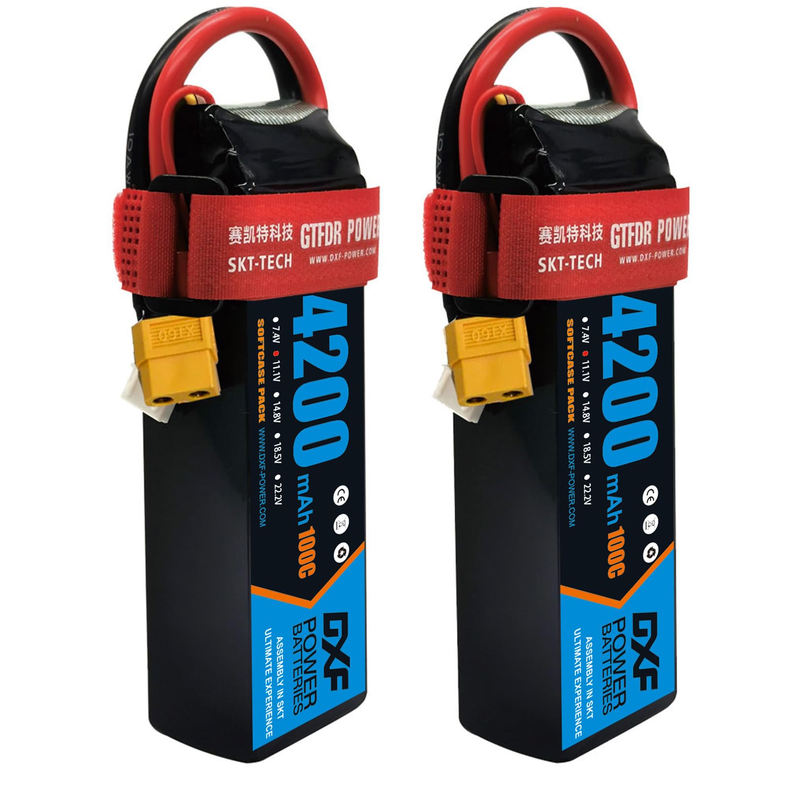 Dxf - 2x Batteria LIPO 11.1V 3S 4200mAh 100C