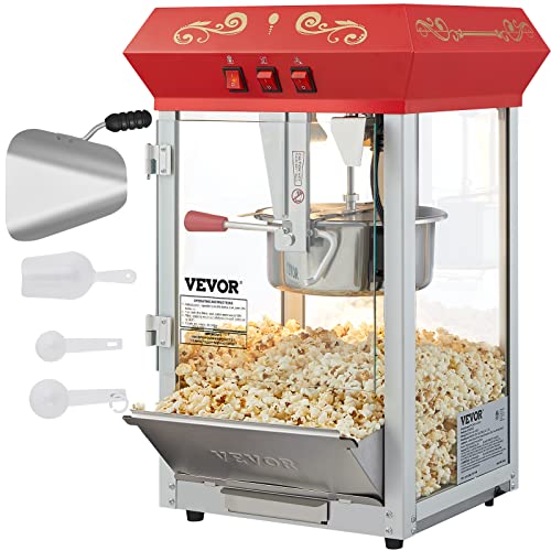 Vevor Macchina Popcorn Commerciale 850W, Rosso