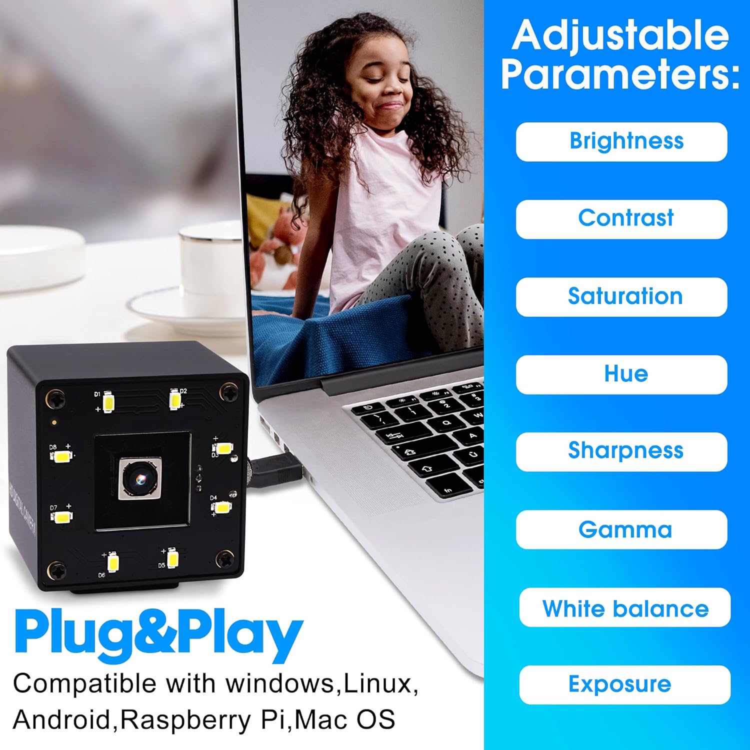 Telecamera USB 4K Ultra HD con Microfono - immagine 6