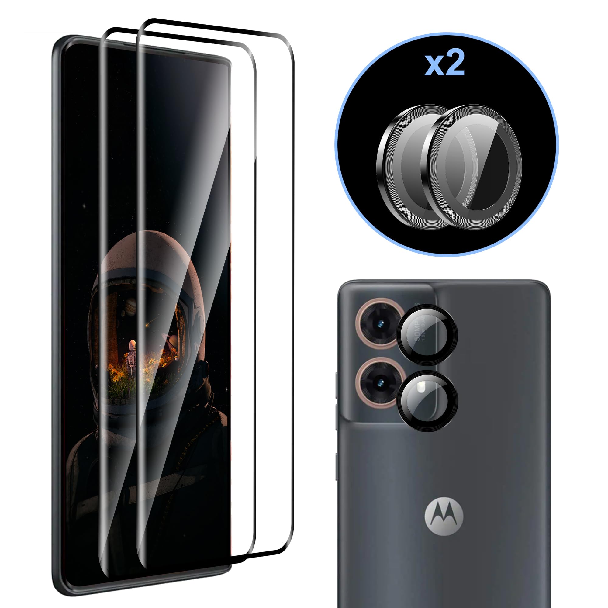 Zzjoooj Vetro Temperato per Motorola Moto G85 5G (2+2 pezzi)