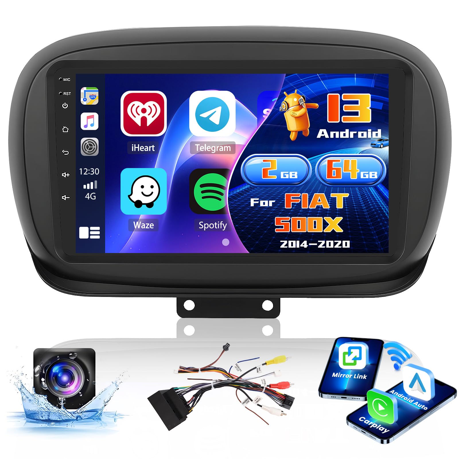 Inefala Android Radio 9" per FIAT 500X 2014-2020
