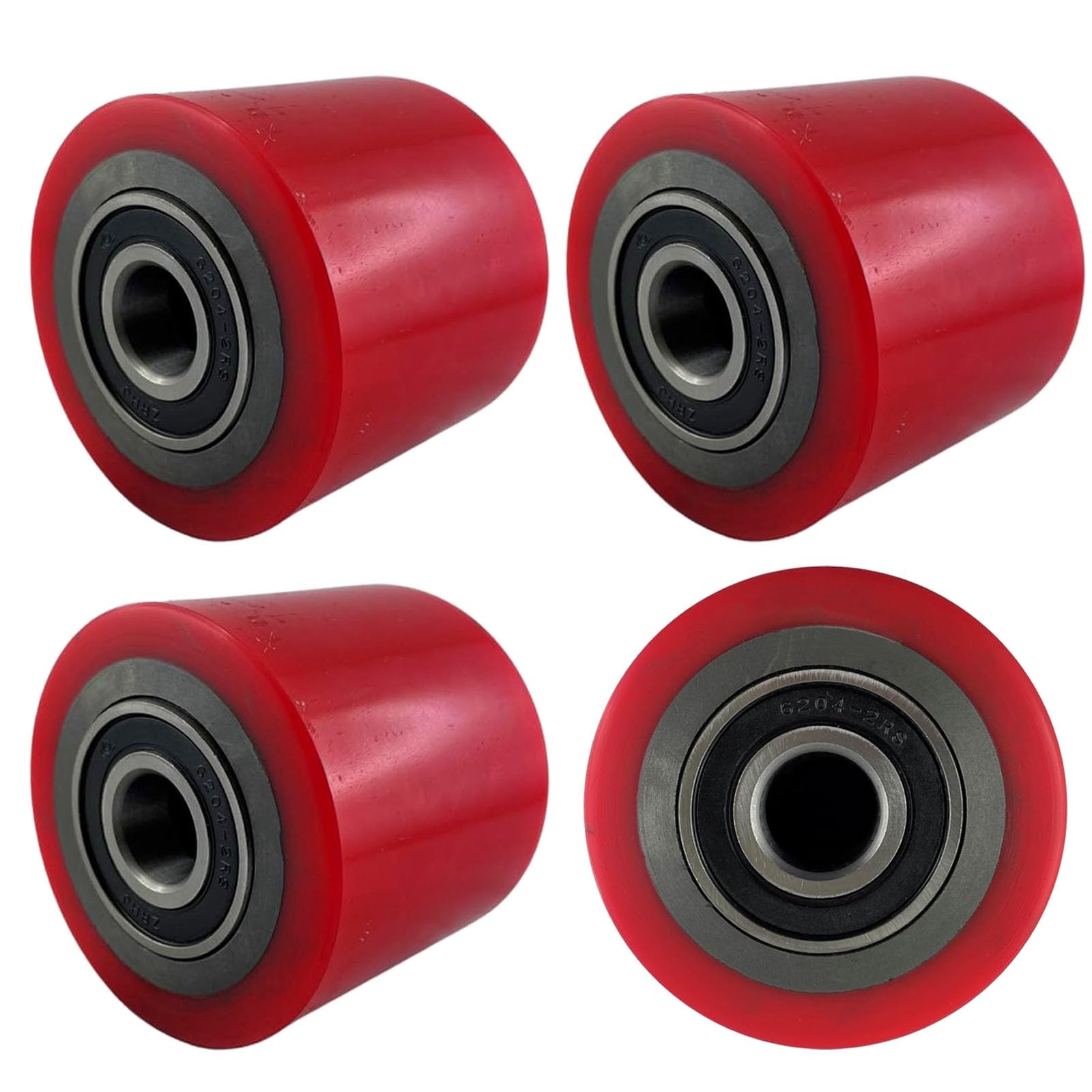 4 Ruote per Transpallet Poliuretano 80 x 70mm, Asse 20mm