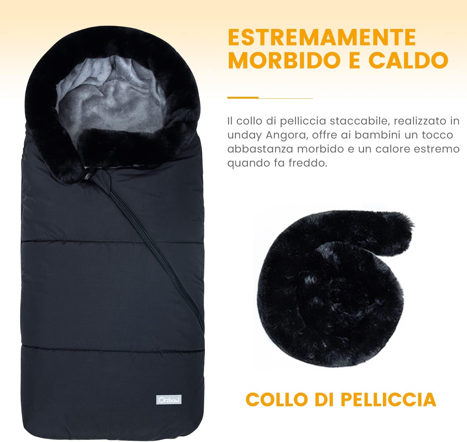 Orzbow Sacco Termico Passeggino Universale, Nero - immagine 2