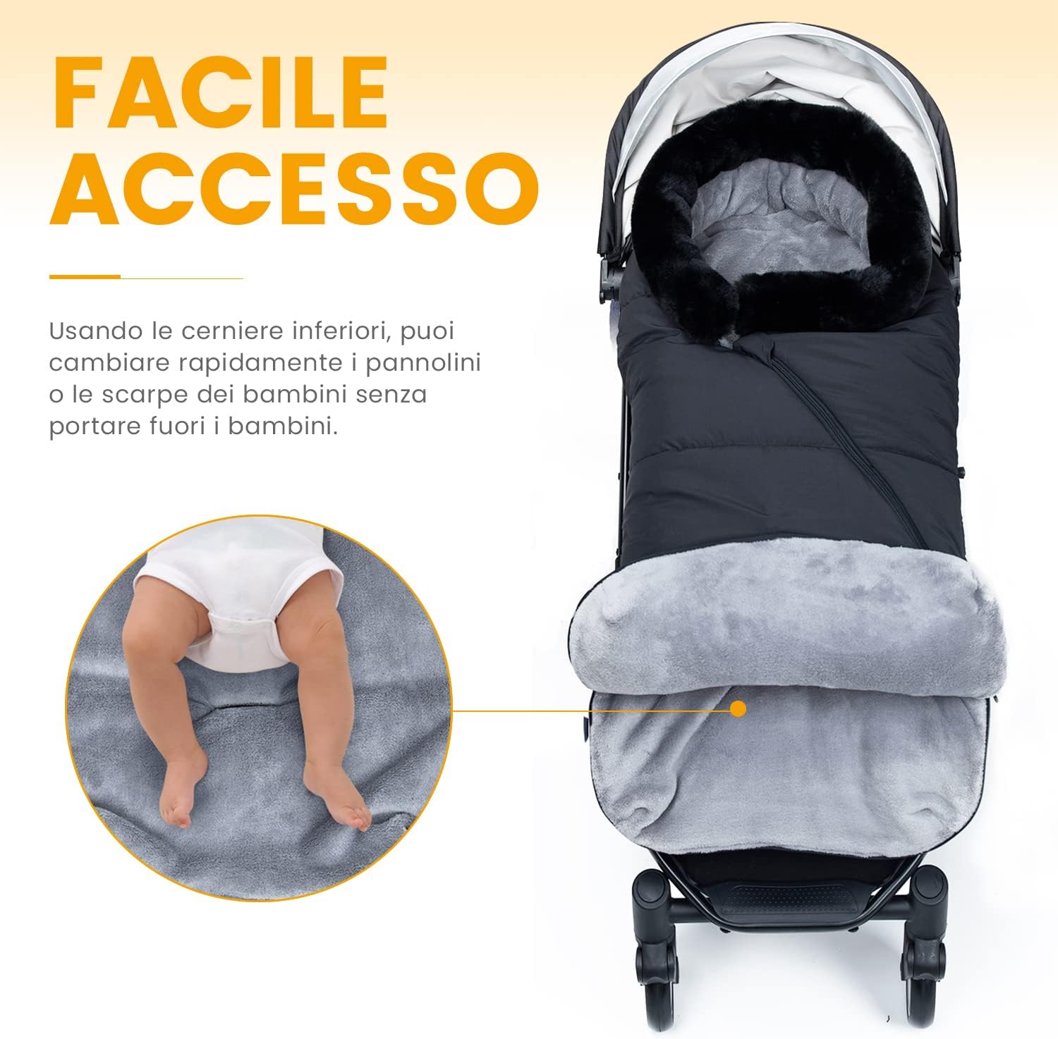 Orzbow Sacco Termico Passeggino Universale, Nero - immagine 4