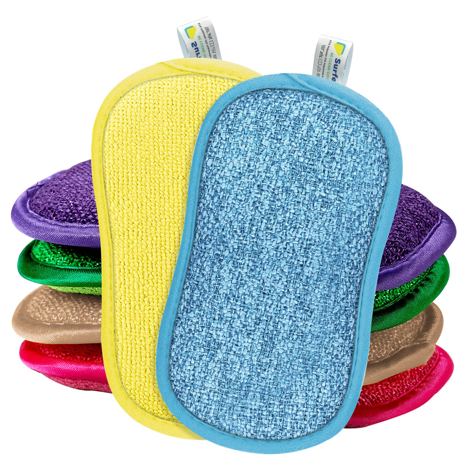 6 Spugne Cucina Bifacciali Durevoli 15x9x2cm