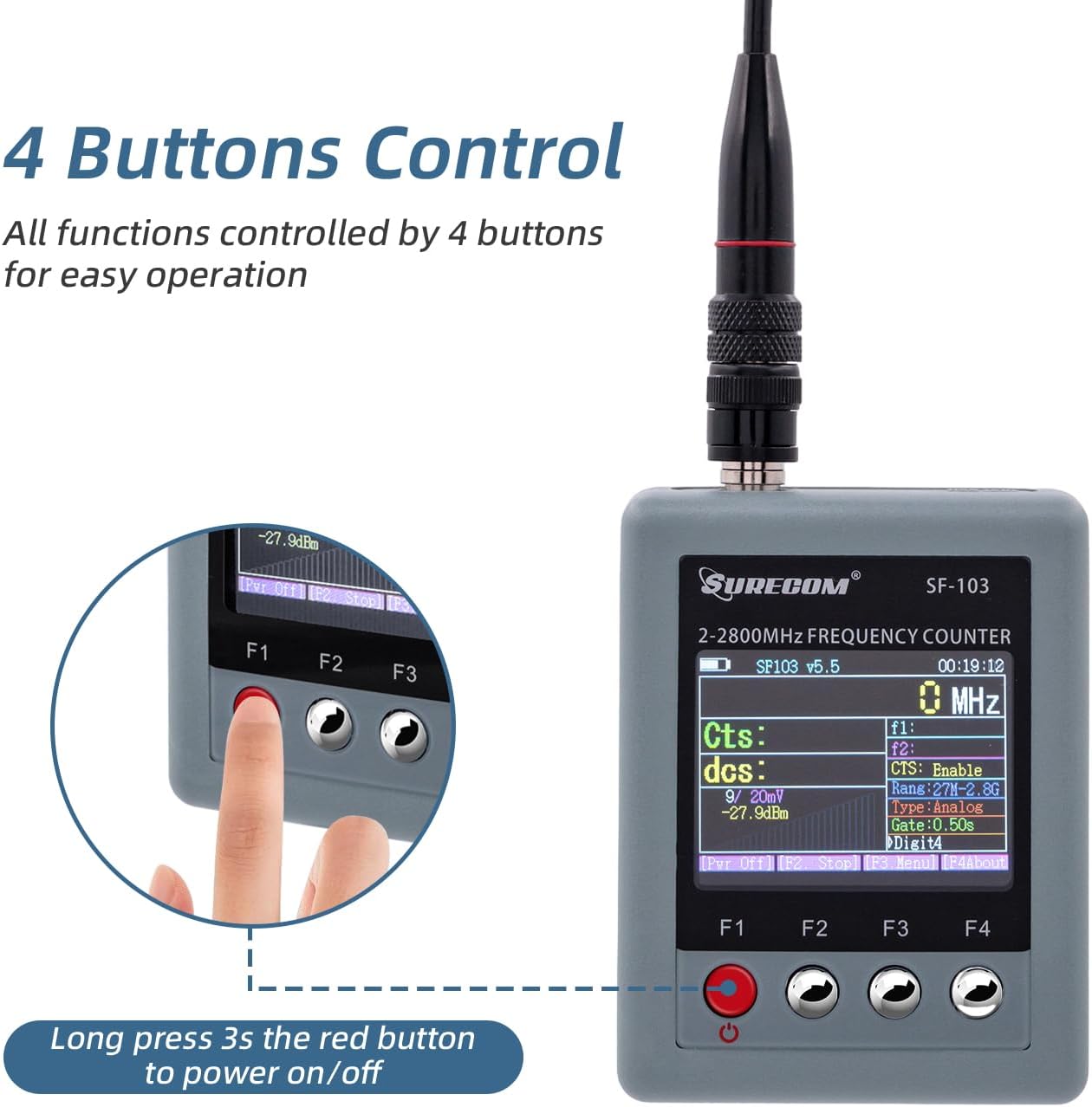 Mcbazel SF-103 2-2800mHz palmare frequenzimetro - immagine 3