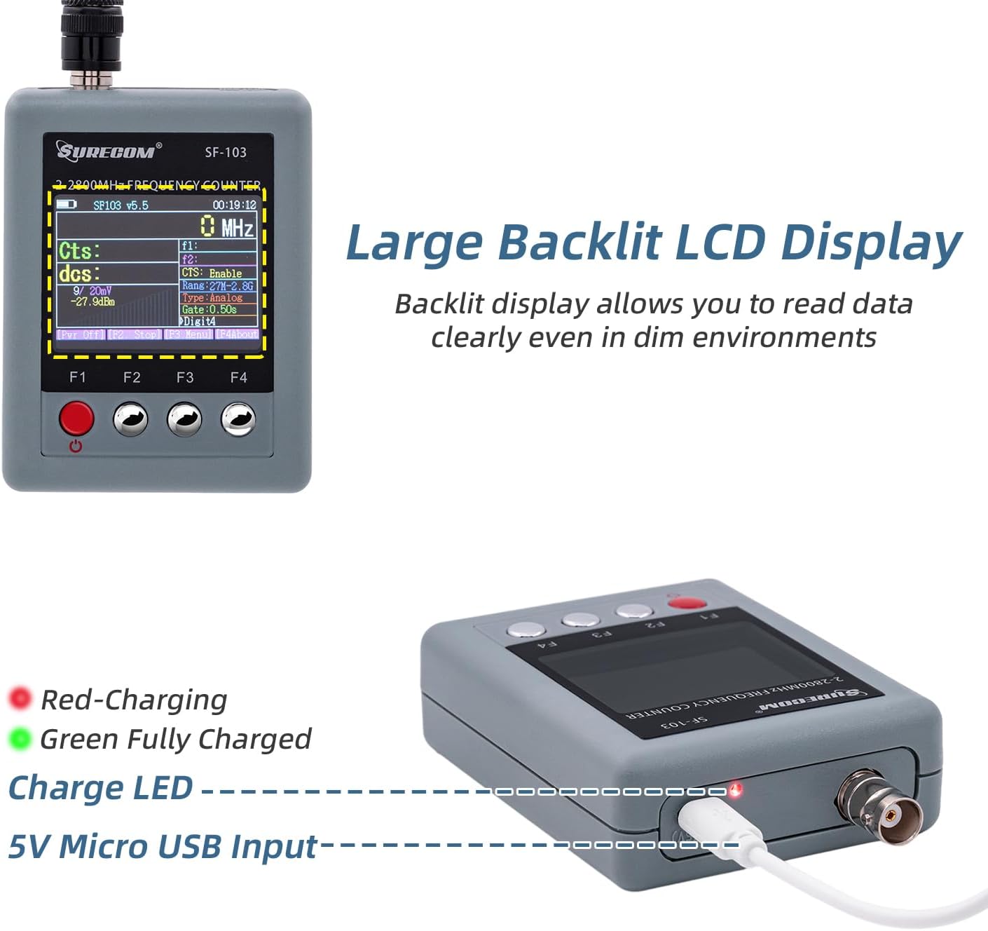 Mcbazel SF-103 2-2800mHz palmare frequenzimetro - immagine 5